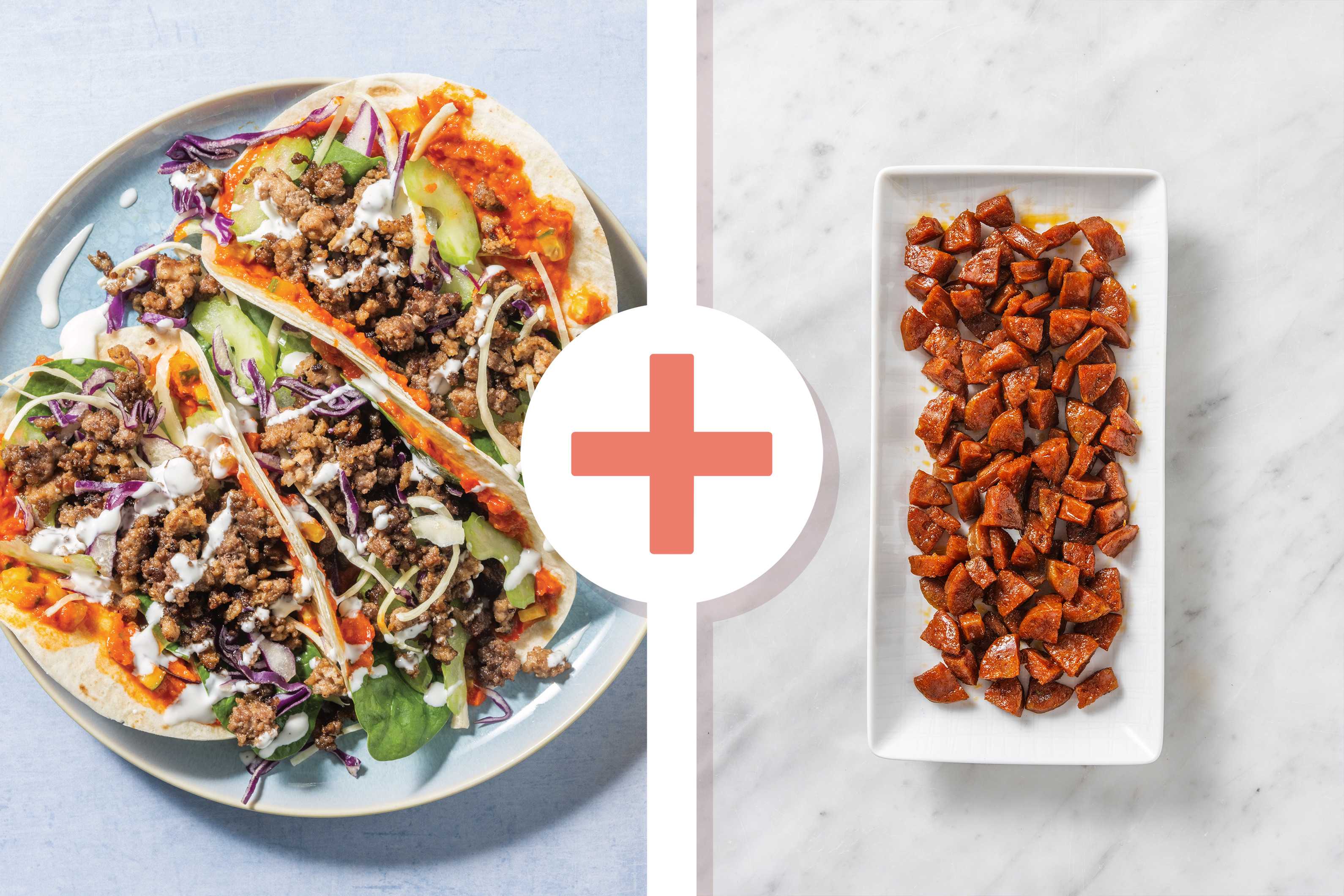 Quick Chermoula Chorizo, Beef & Pork Tacos