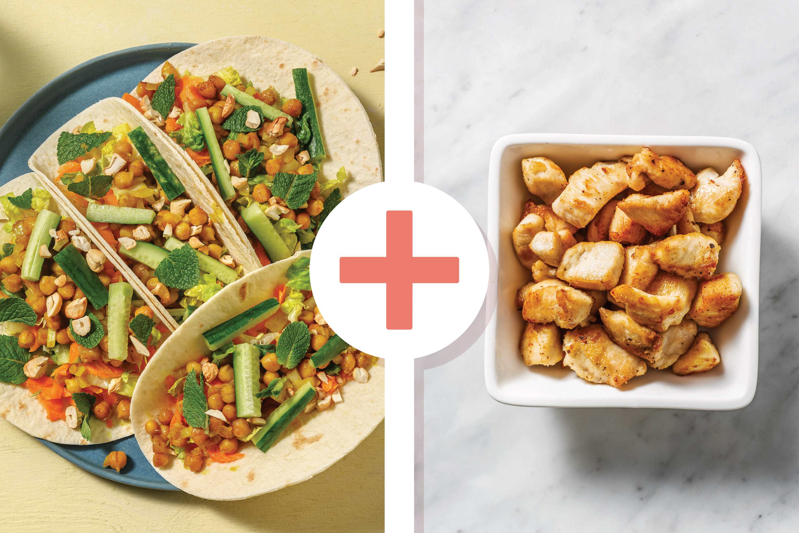 Indian Chicken & Chickpea Tacos