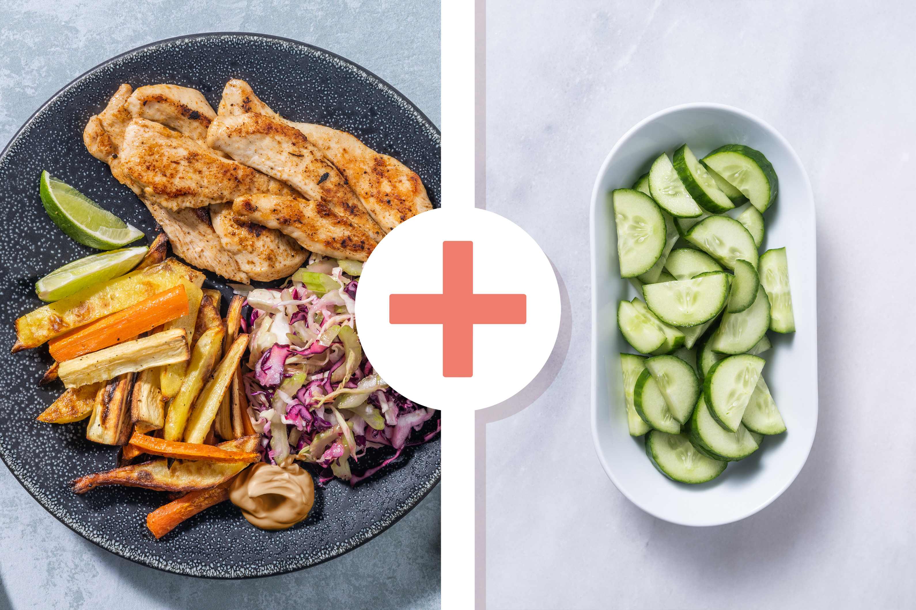 Tex-Mex Baked Chicken & Cucumber Slaw