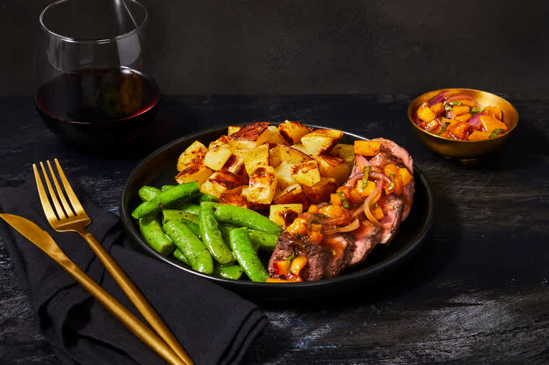 Tenderloin Steak with Stone Fruit-Basil Chutney