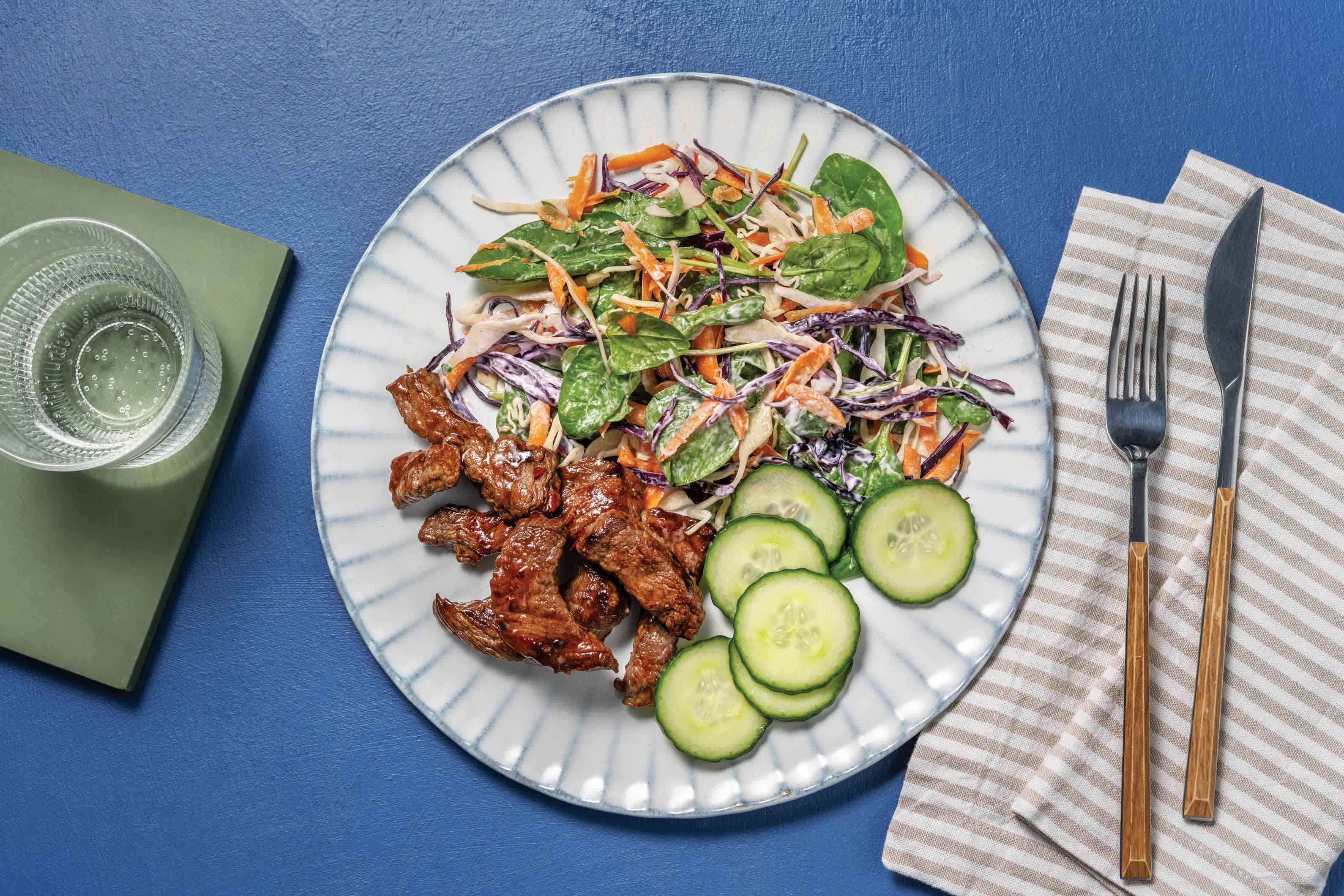 Asian-Style Beef & Rainbow Slaw