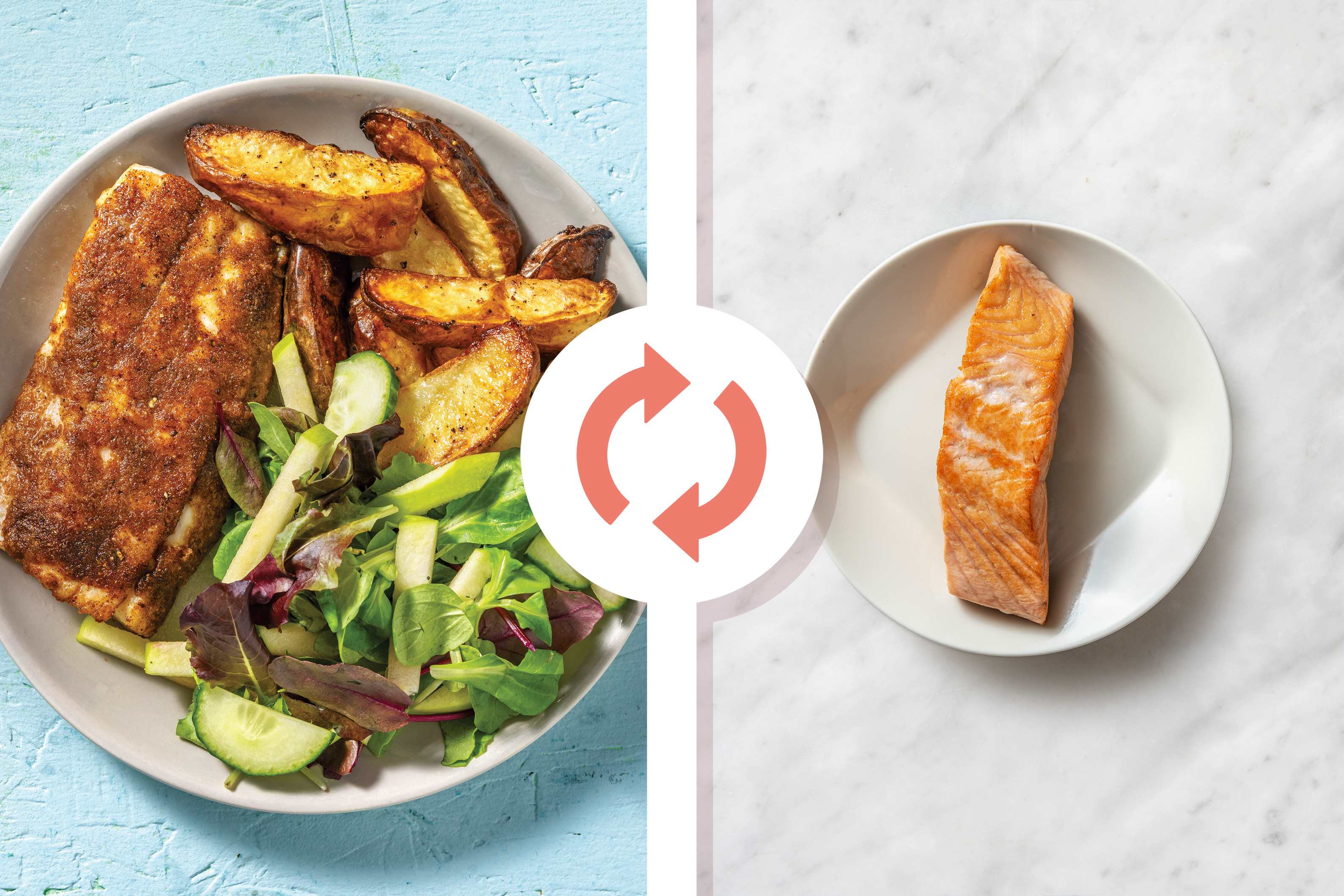 Seared Salmon & Wedges