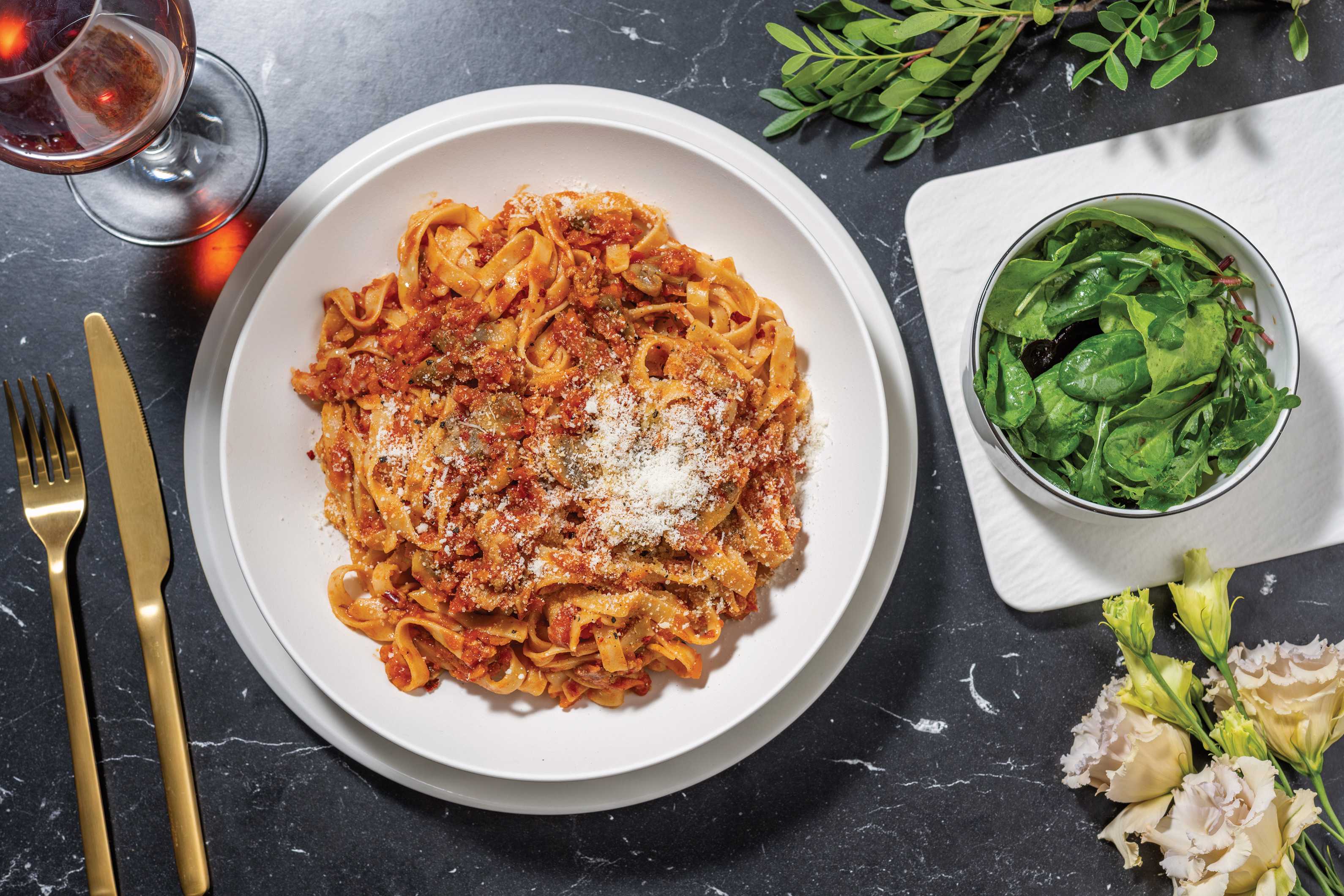 Red Wine Pork, Bacon & Mushroom Ragu