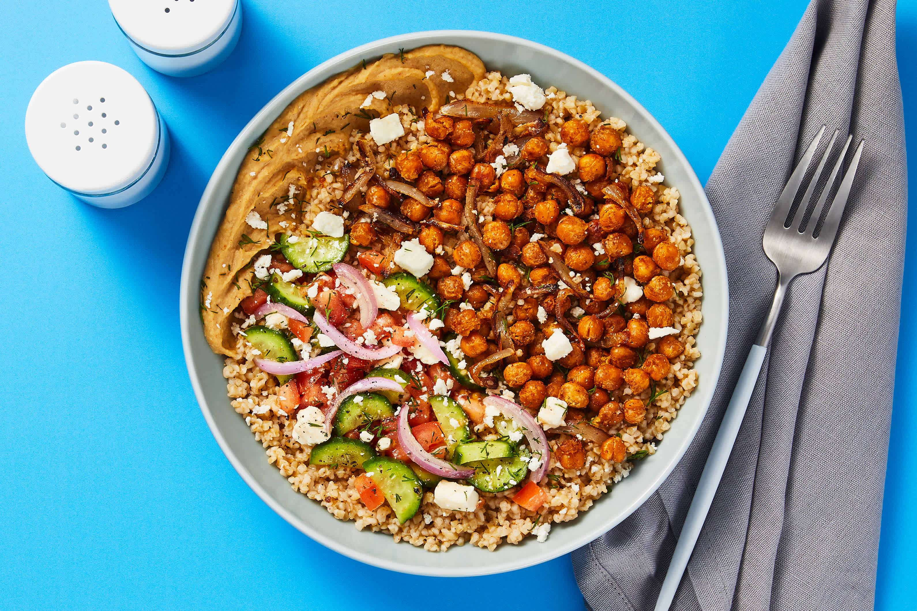 Salmon Greek Goddess Bulgur Bowls