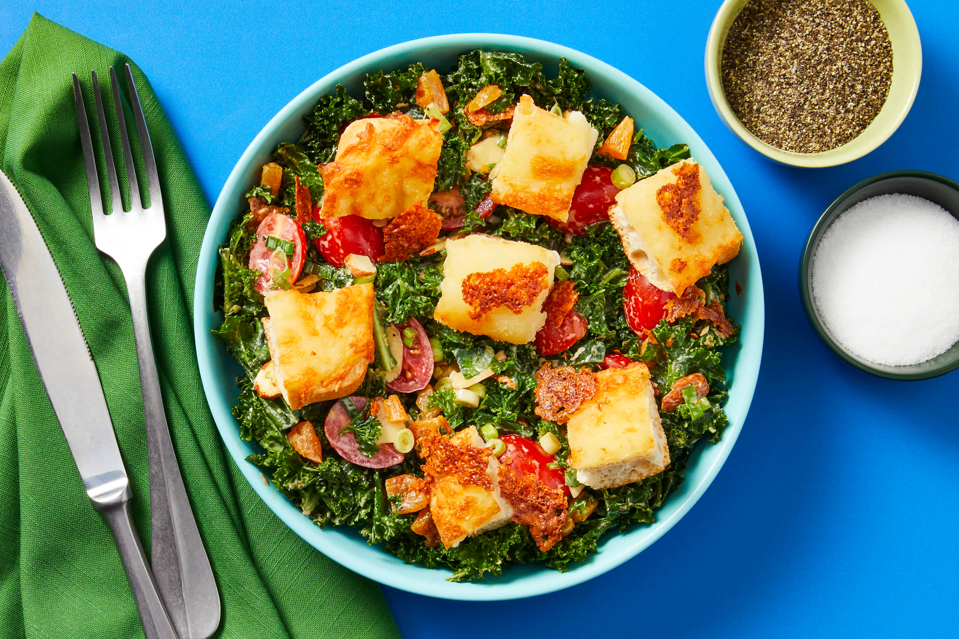 Salmon, Apricot & Almond Kale Salad 