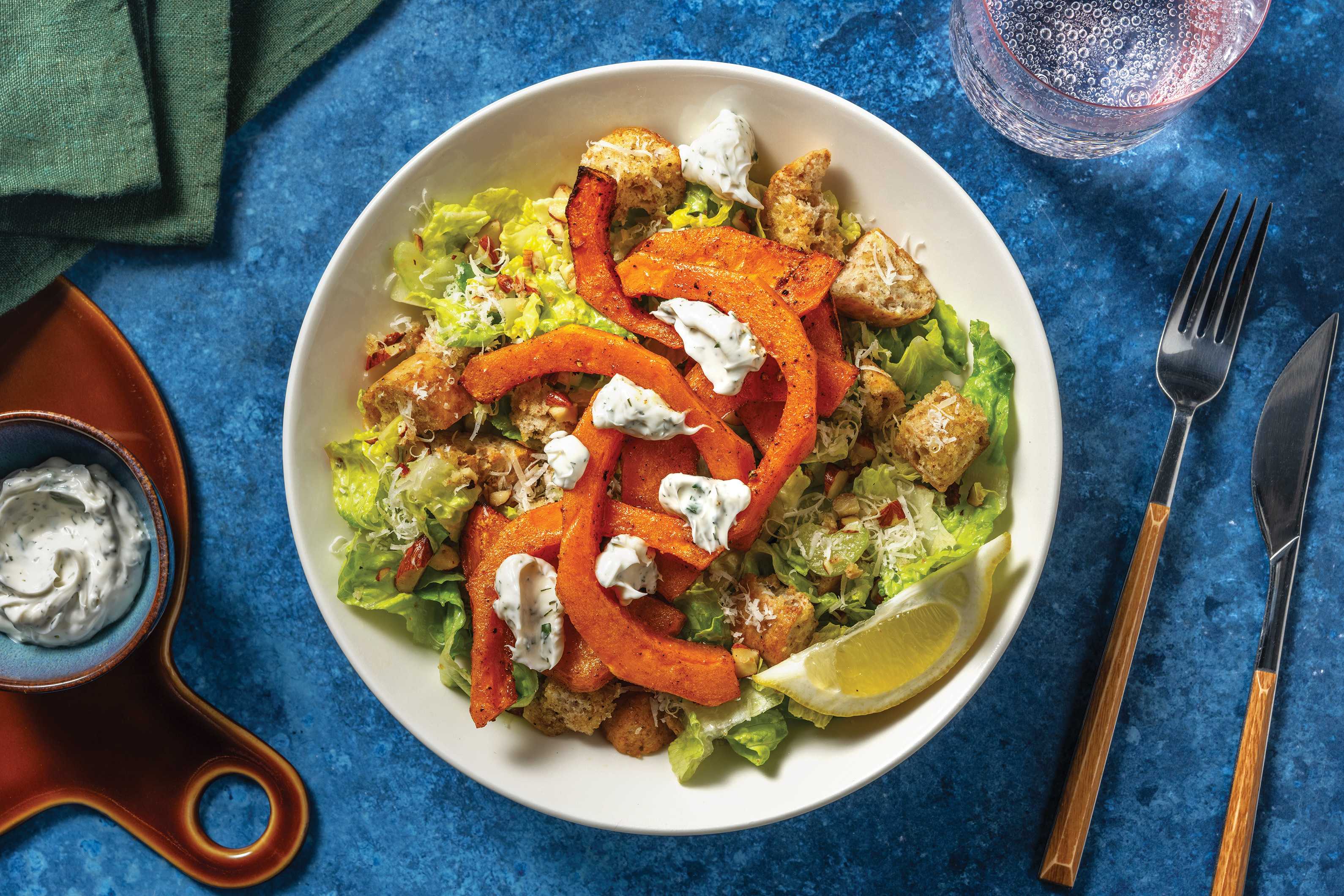 Spiced Roast Pumpkin & Cos Lettuce Salad