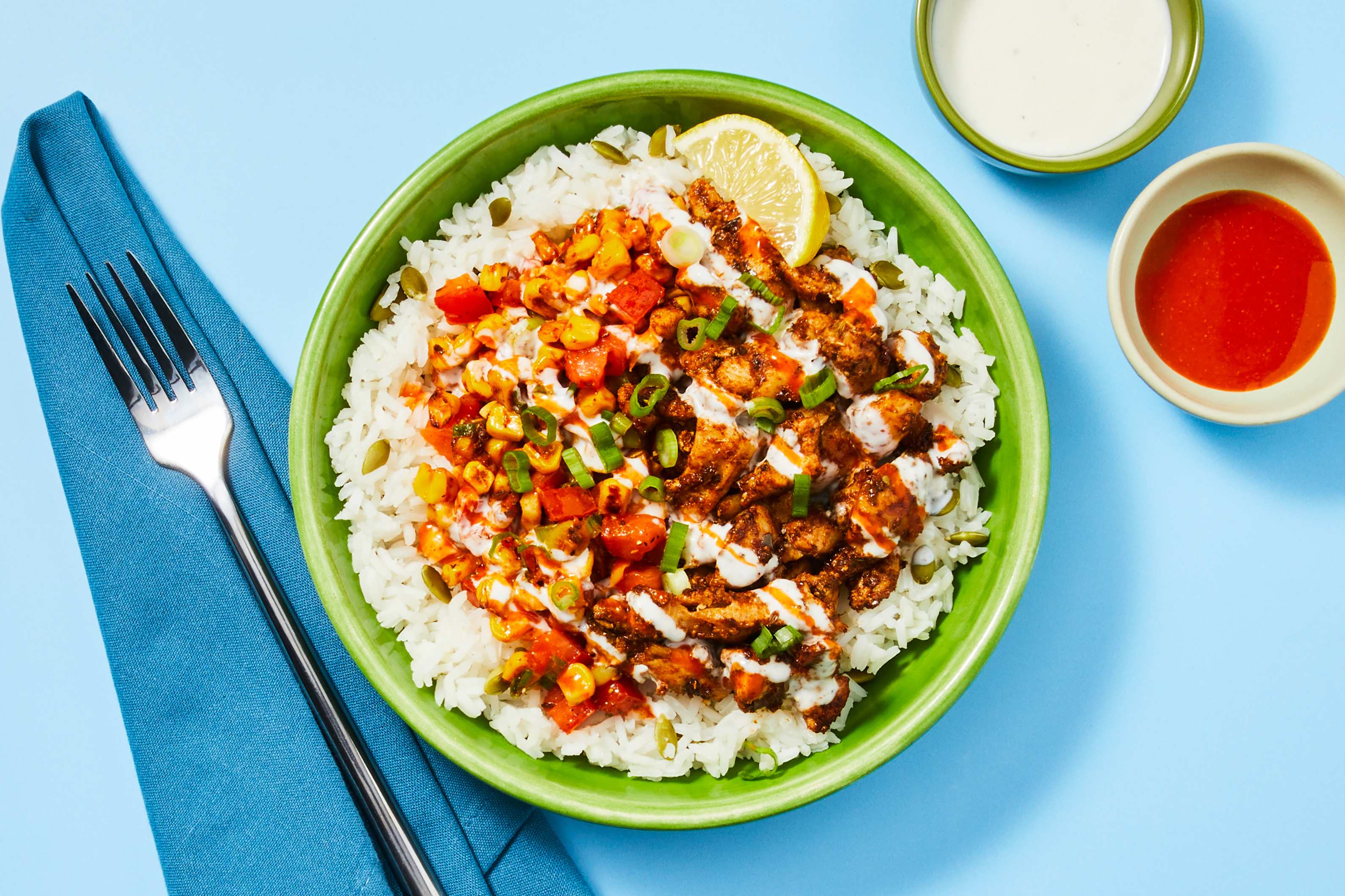 Shrimp & Charred Corn Burrito Bowls