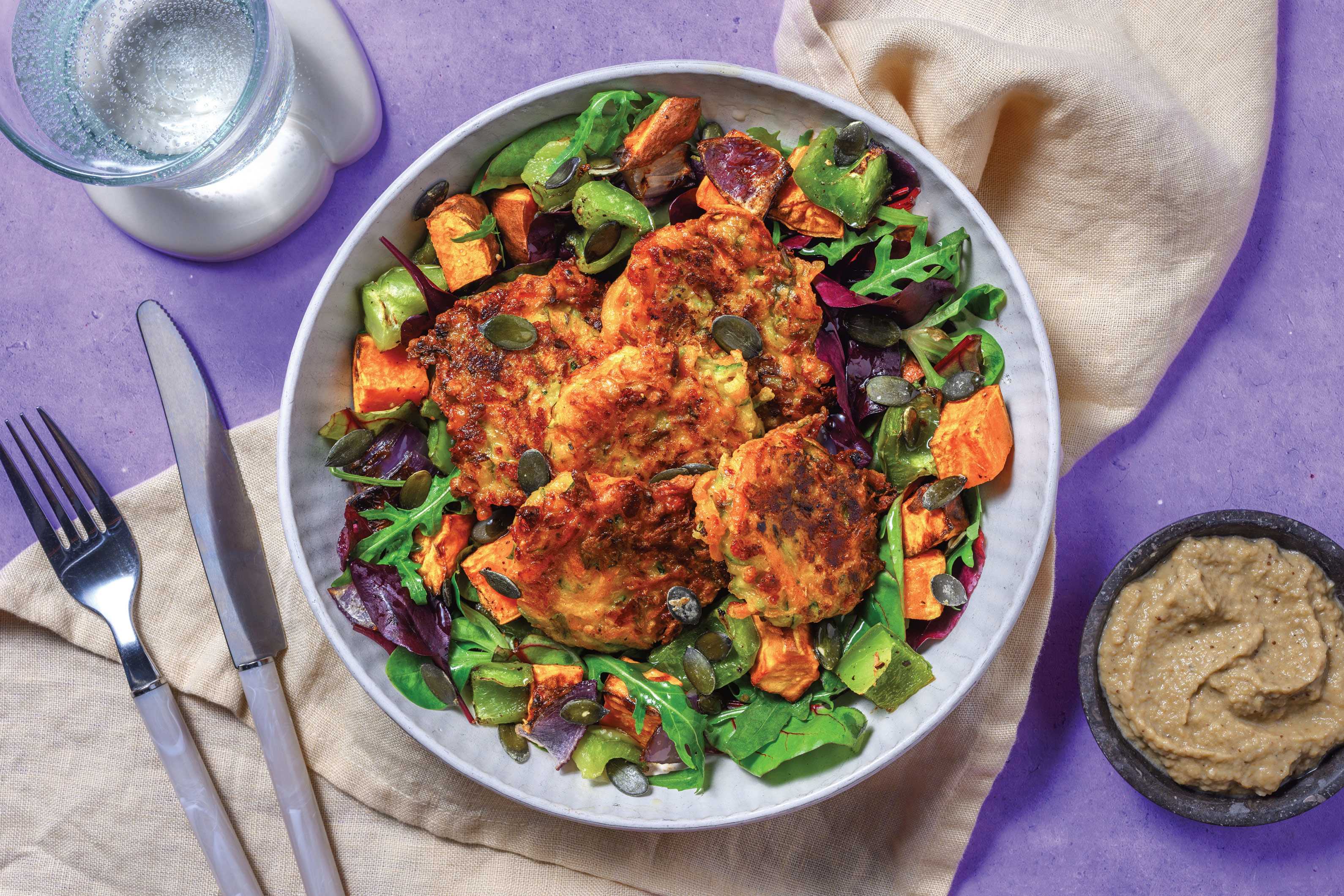 Zucchini, Carrot & Cheddar Fritters