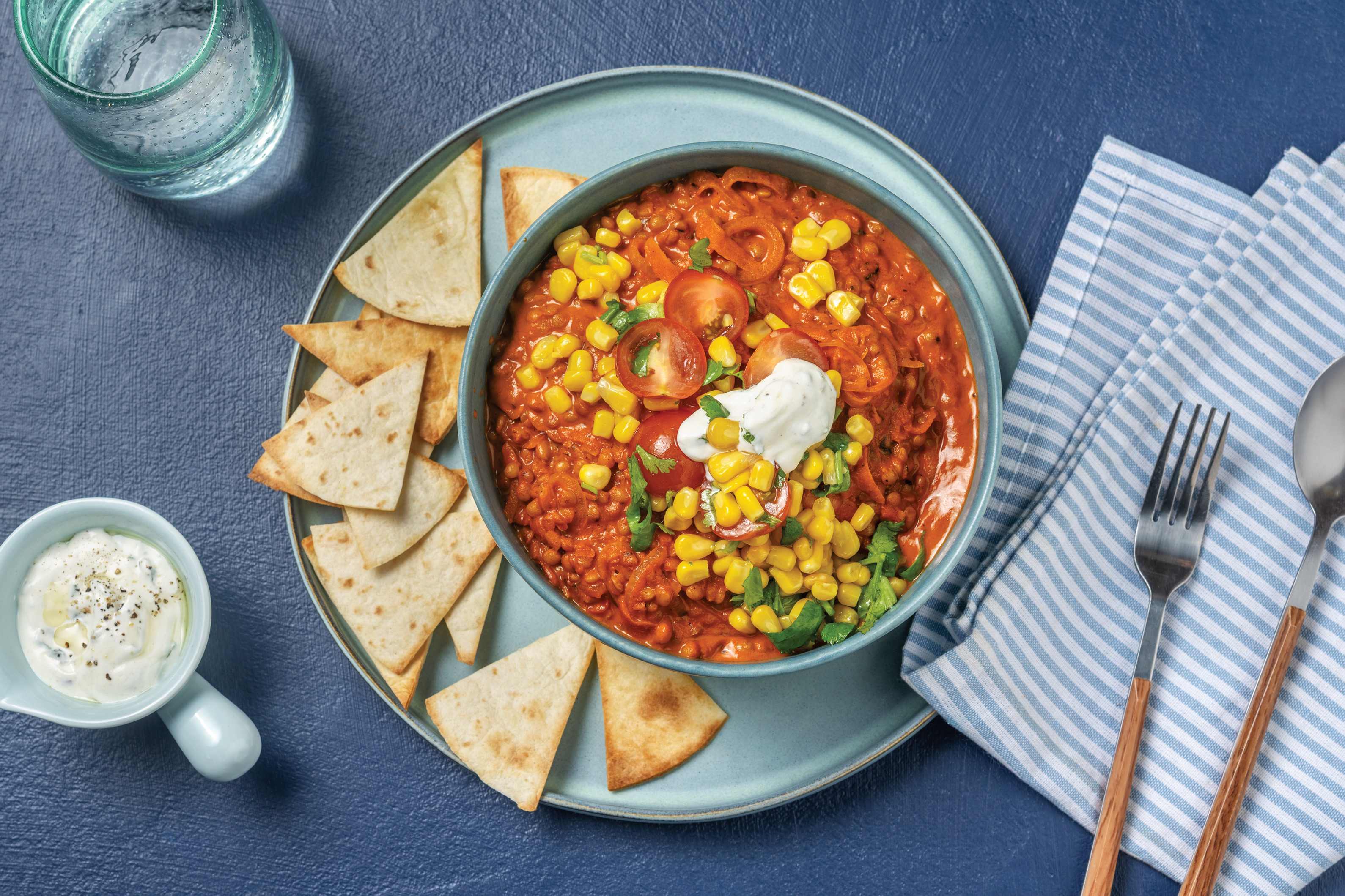 Indian-Style Coconut Chicken & Lentil Dhal