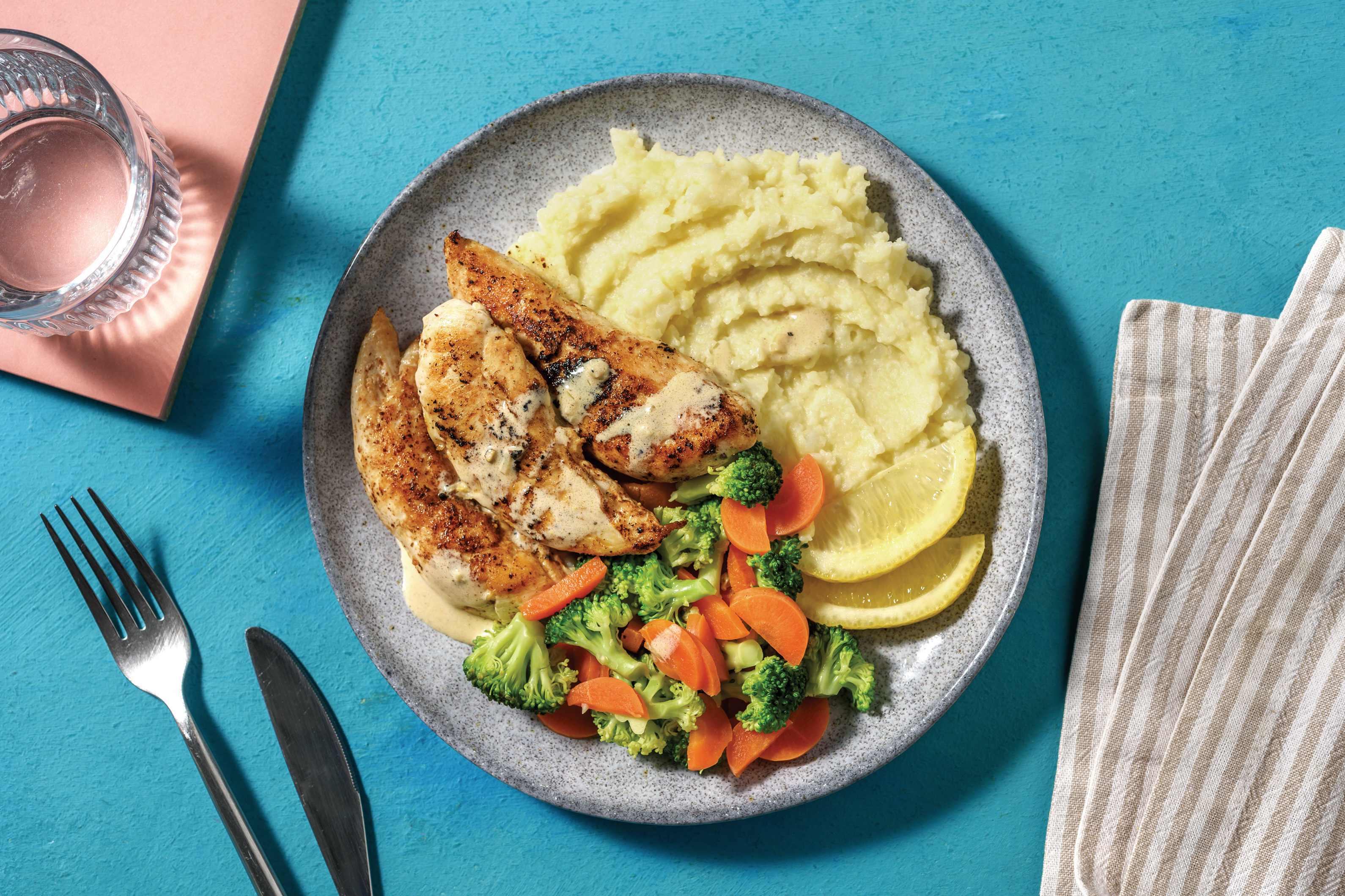Aussie-Spiced Chicken & Cauli-Potato Mash