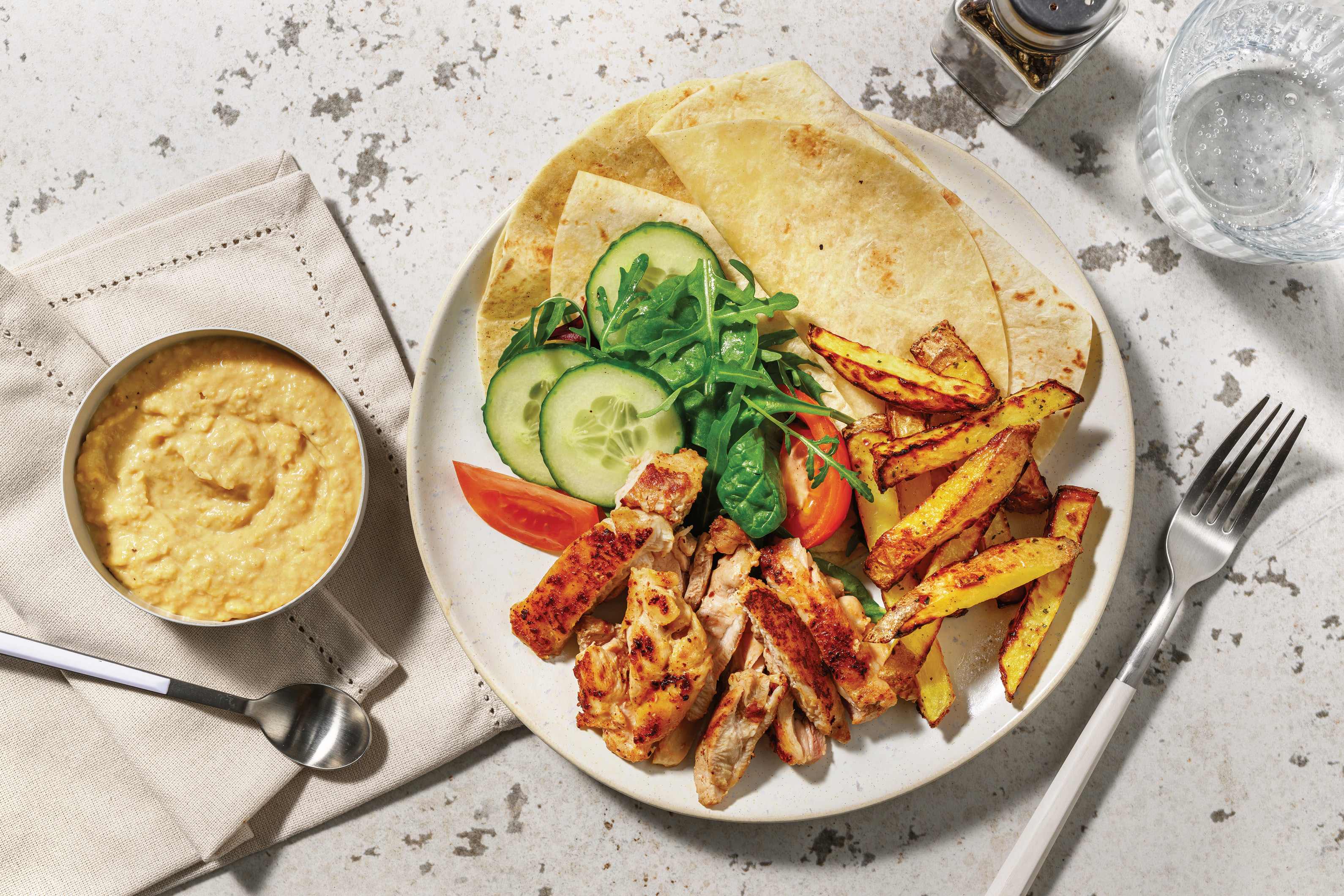 Double Smokey Chicken Shawarma & Hummus Plate