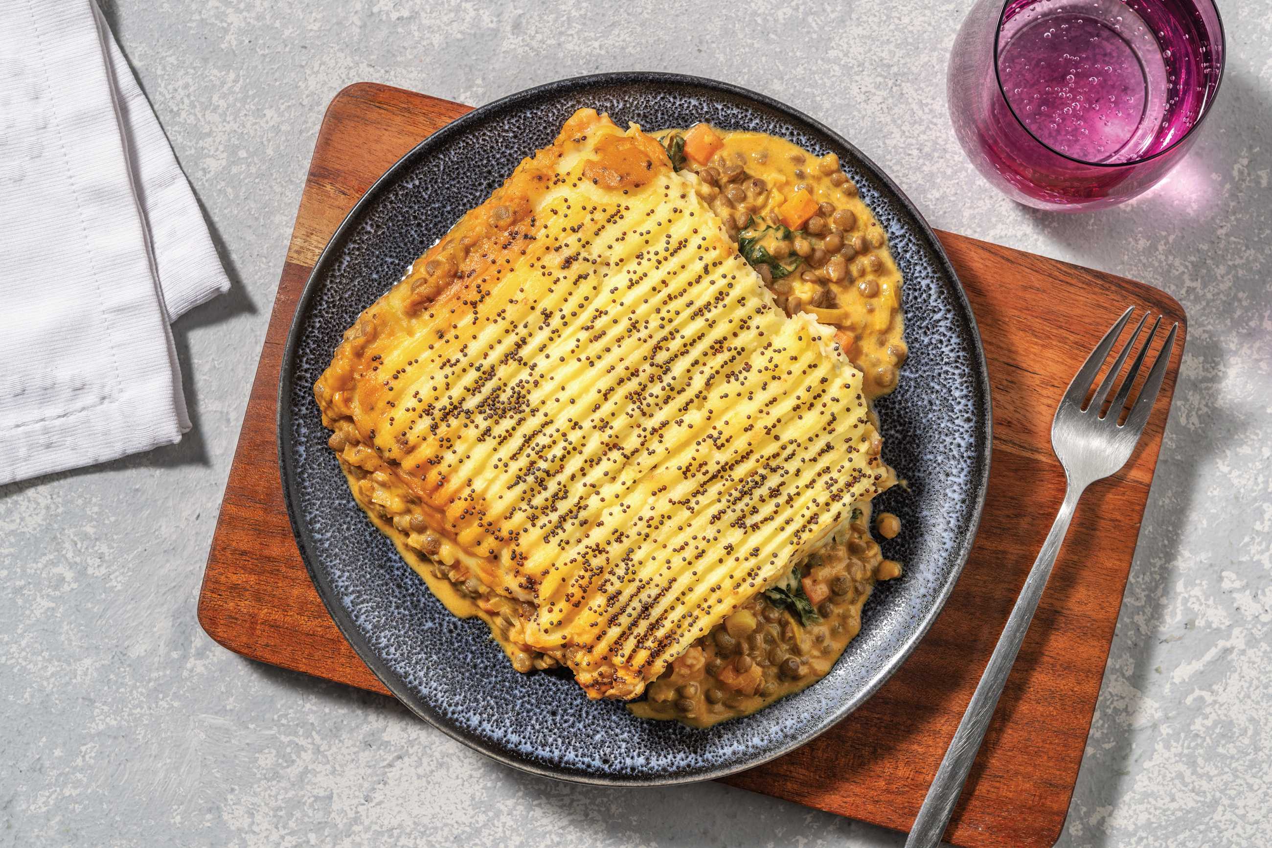 Indian Lentil & Veggie Curry Pie