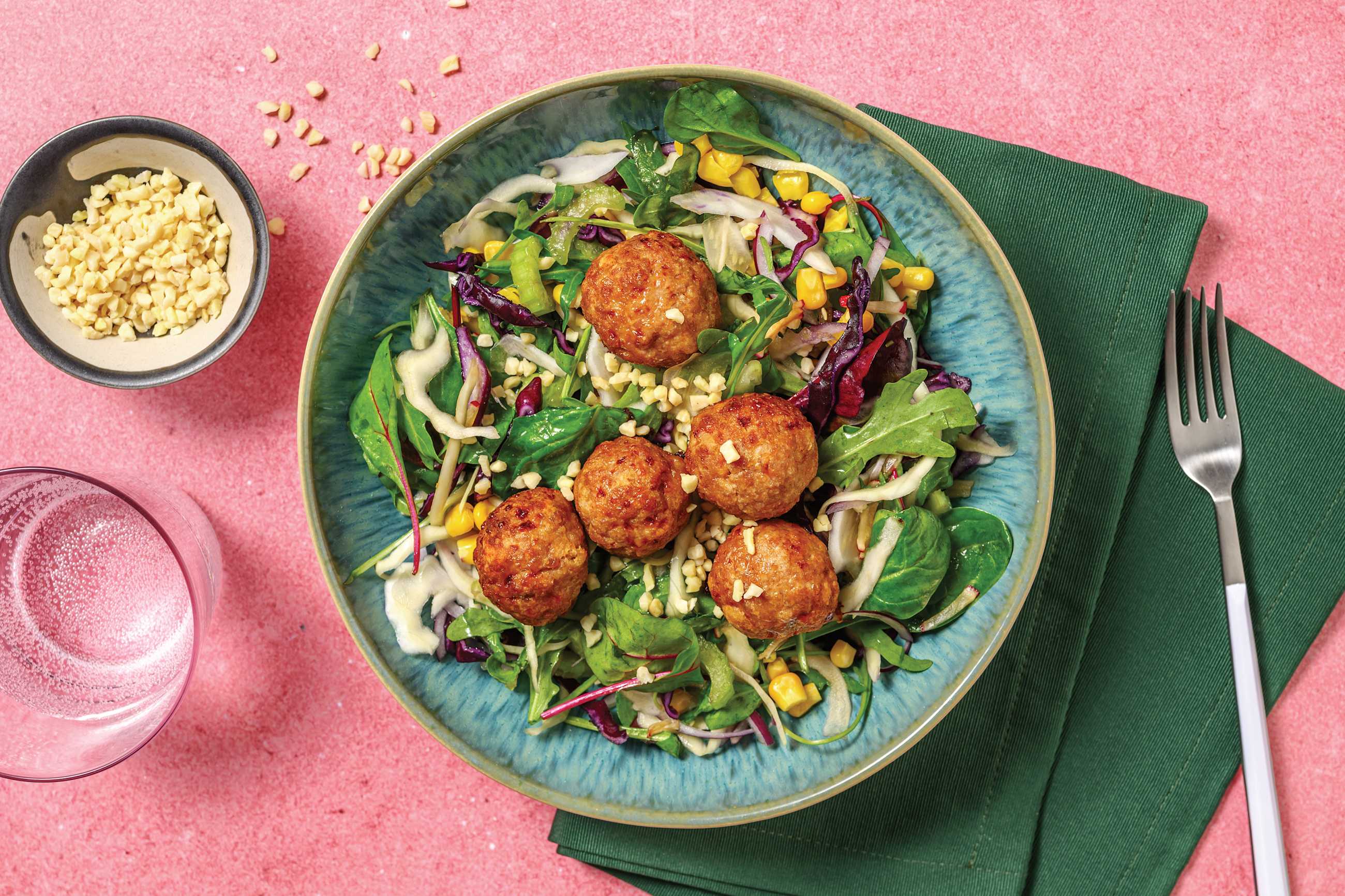 Asian Sticky Pork Meatballs & Ponzu Slaw