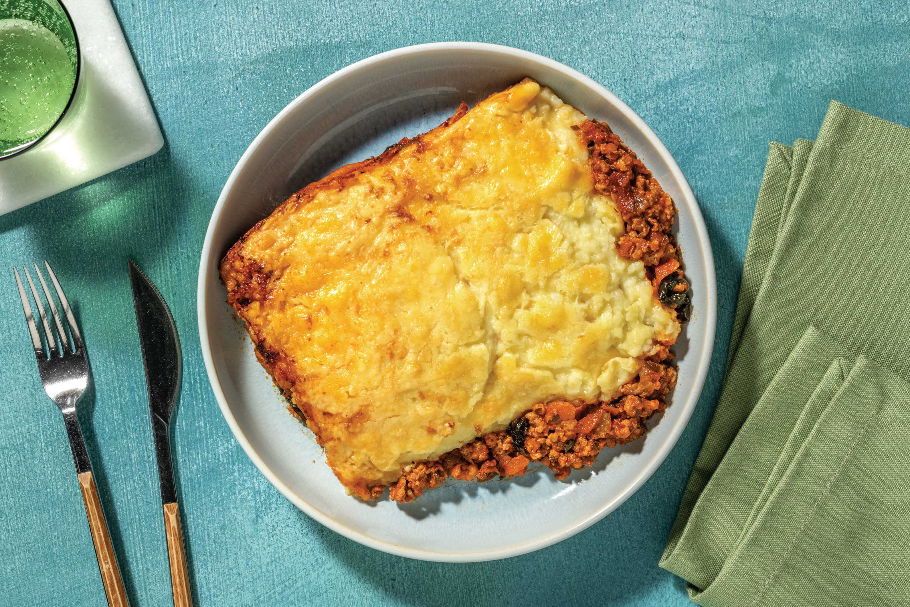 Easy Rosemary Beef & Greens Pie
