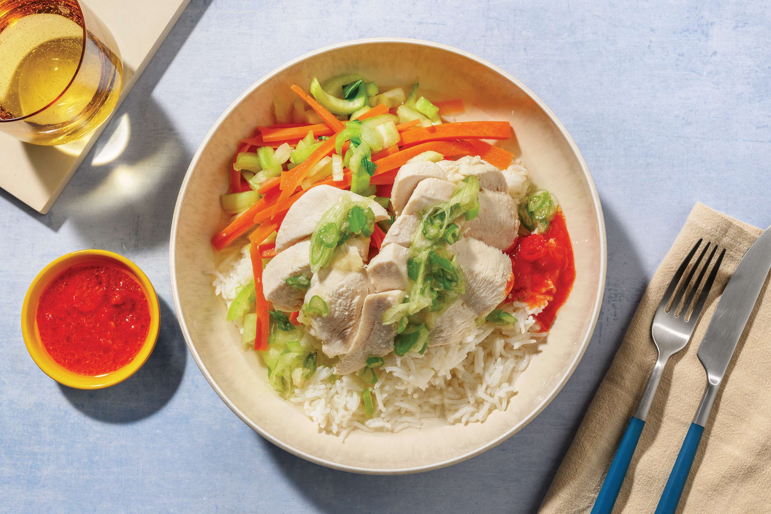 Poached Double Hainanese Chicken & DIY Sambal