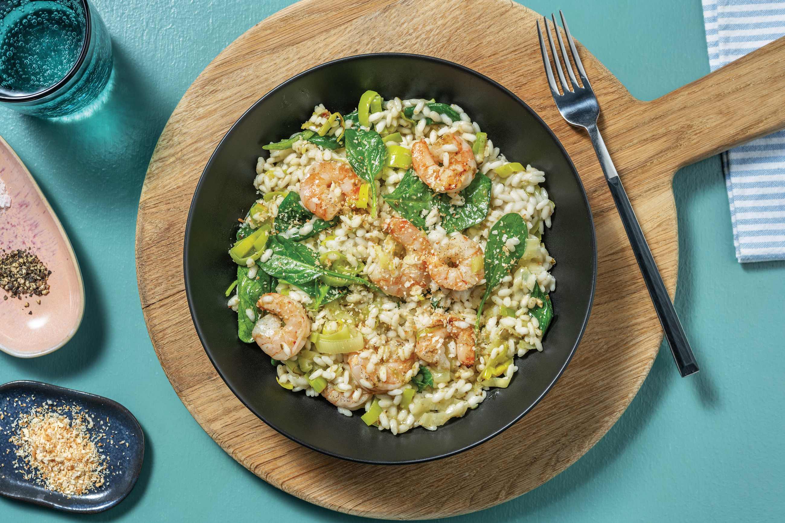 Easy Pesto Prawn & Leek Risotto