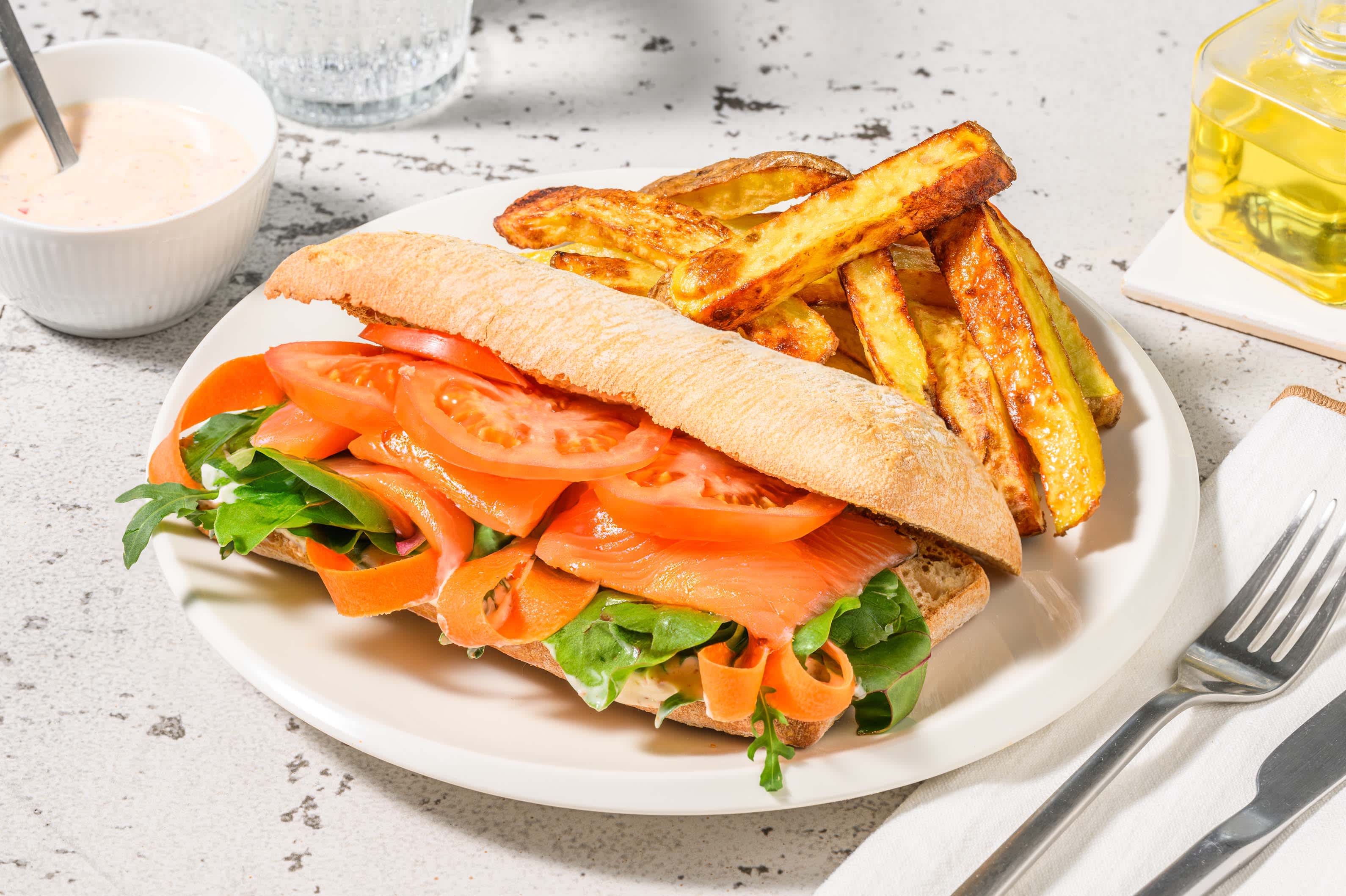 Cold-Smoked Salmon Salad Ciabatta