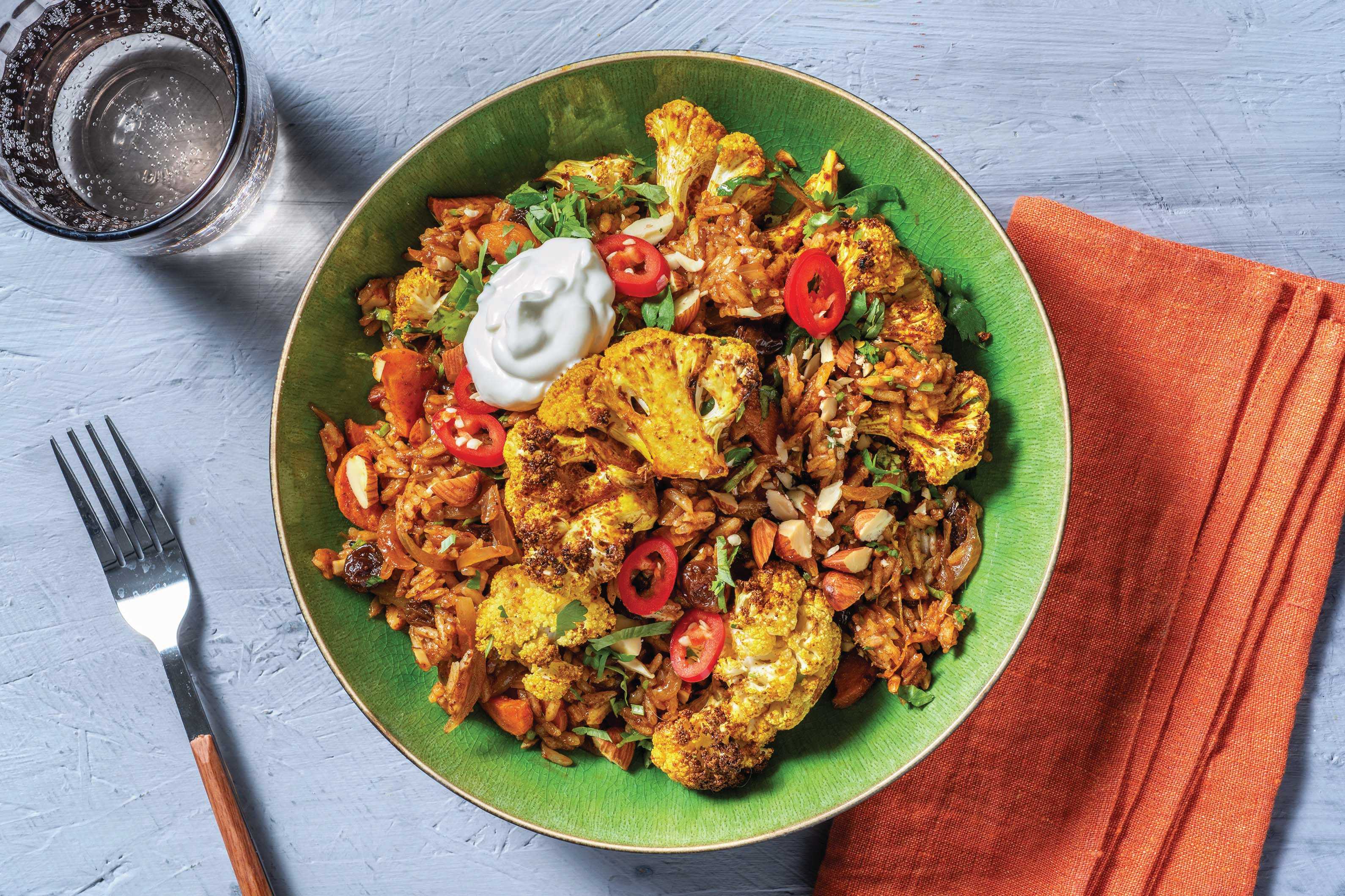 Roast Cauliflower & Chicken Biryani