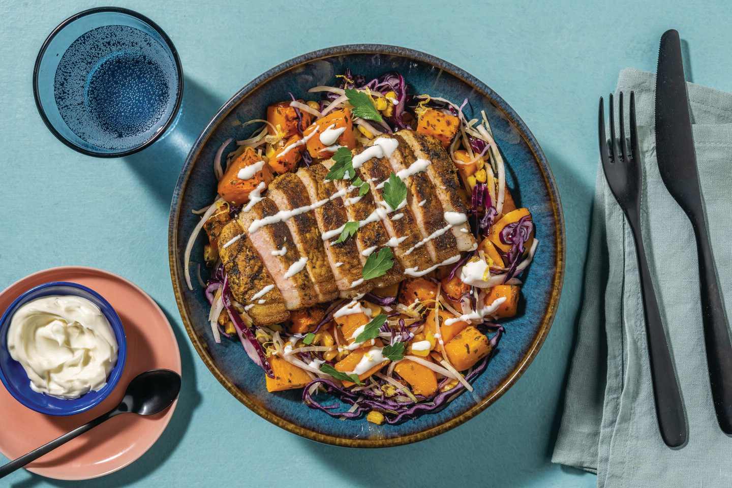 Kiwi Spiced Haloumi & Roast Pumpkin Slaw