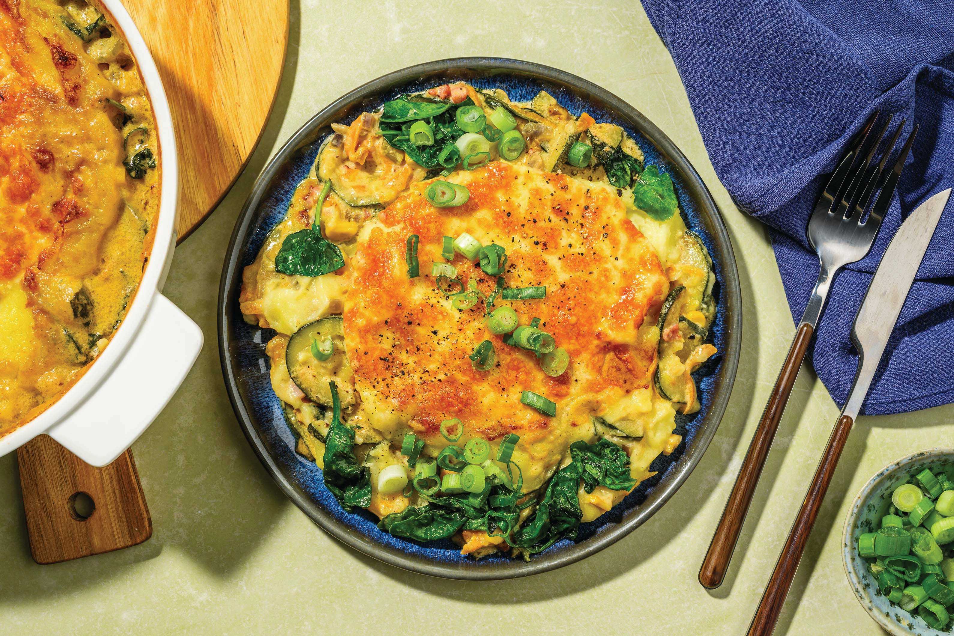 Creamy Bacon & Loaded Veggie Pie