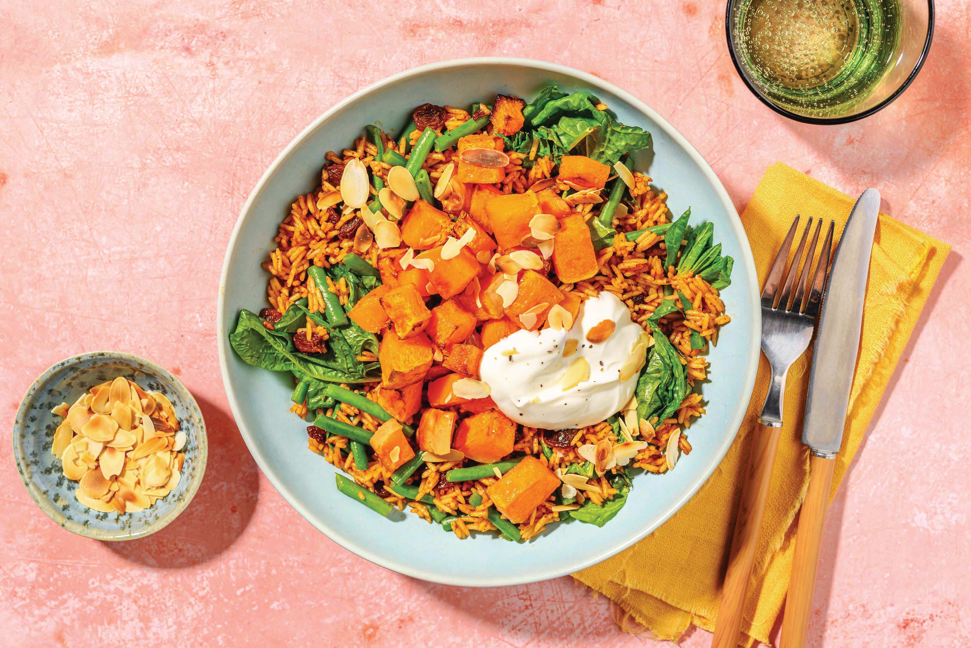 Golden Bengali Roast Pumpkin & Beef Biryani
