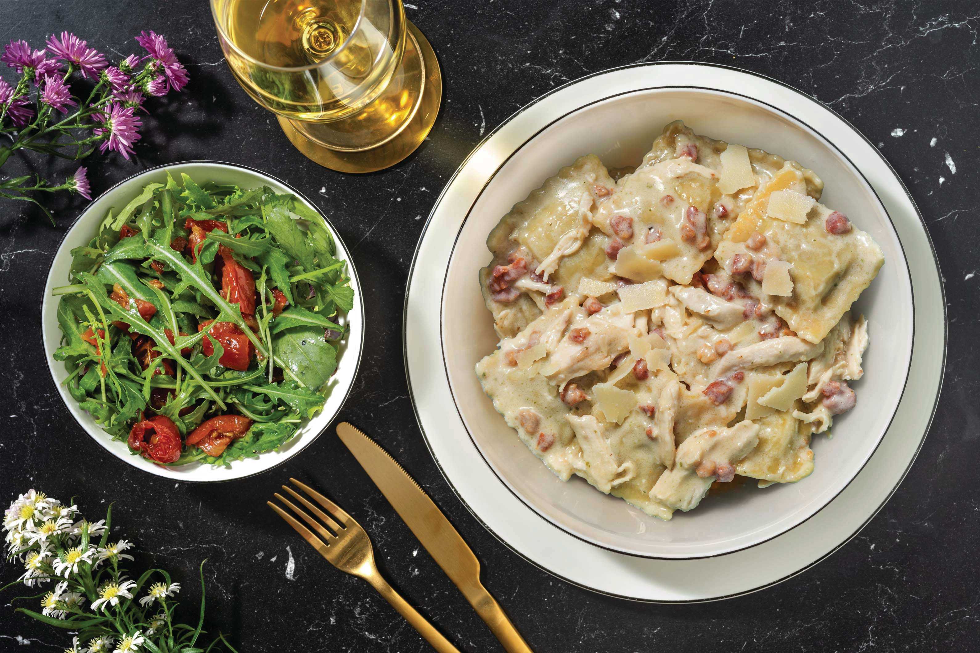 Pesto Chicken & Bacon Pumpkin Ravioli
