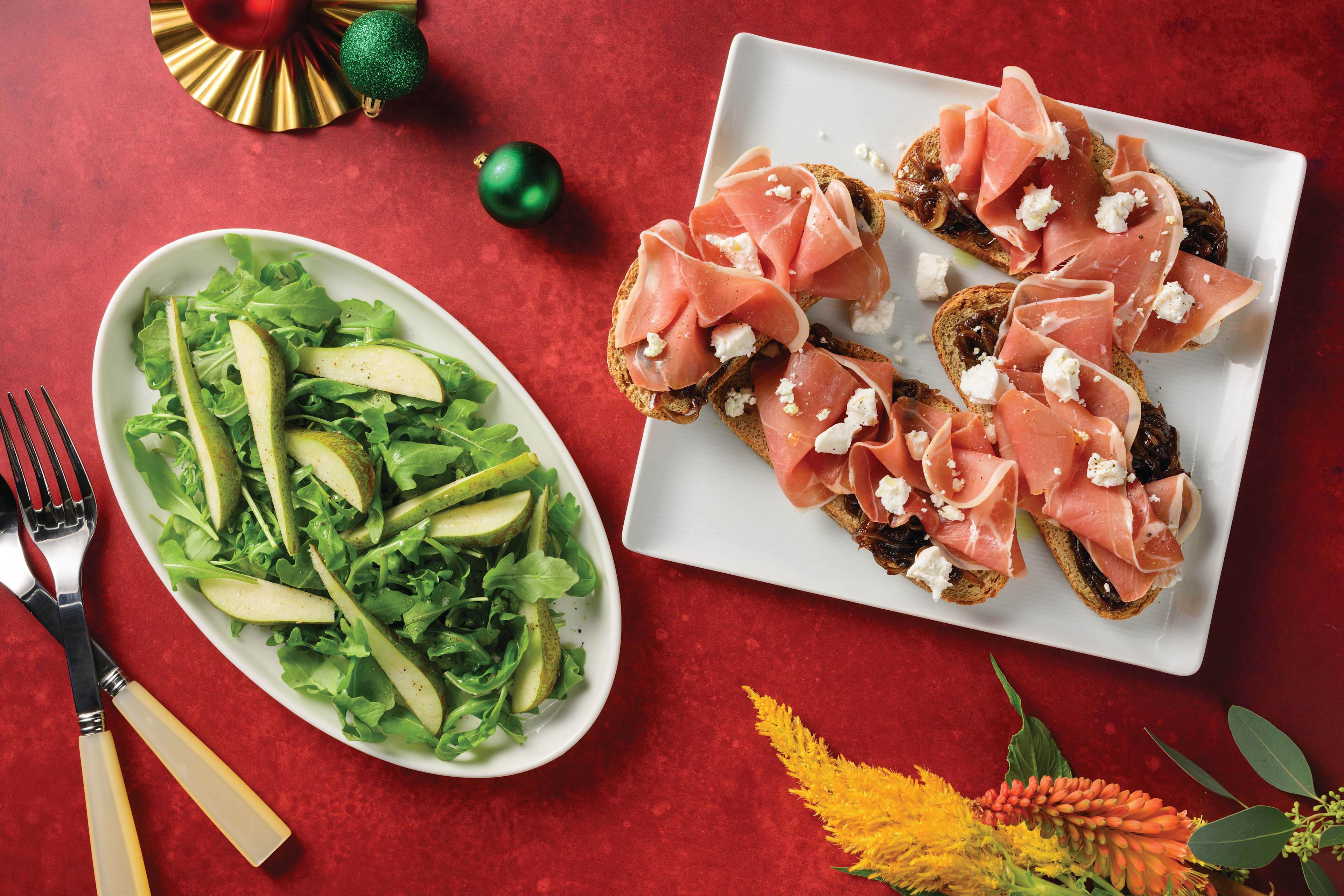 Prosciutto & Goat Cheese Crostini