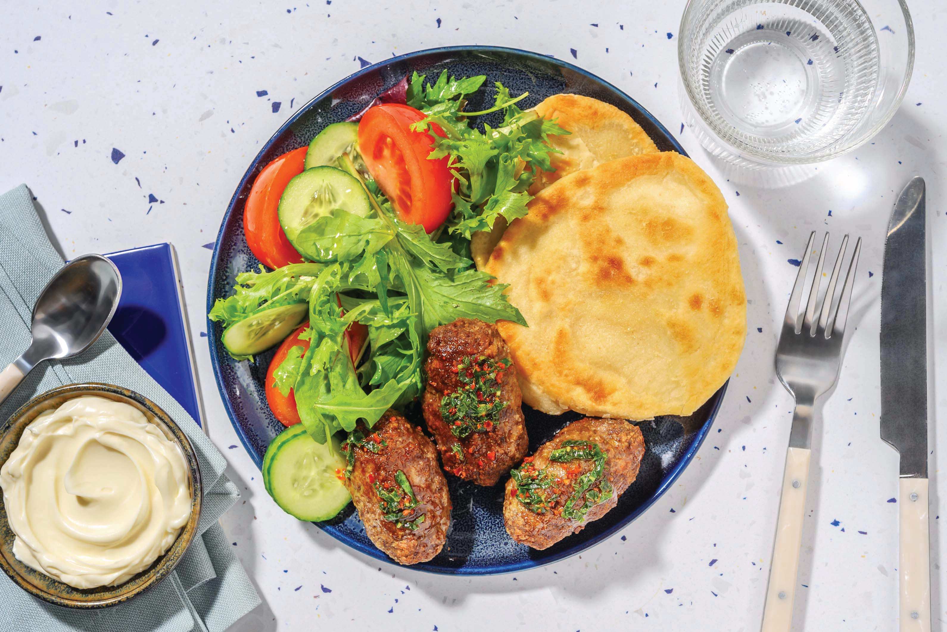 Pork Koftas & DIY Yoghurt Flatbreads