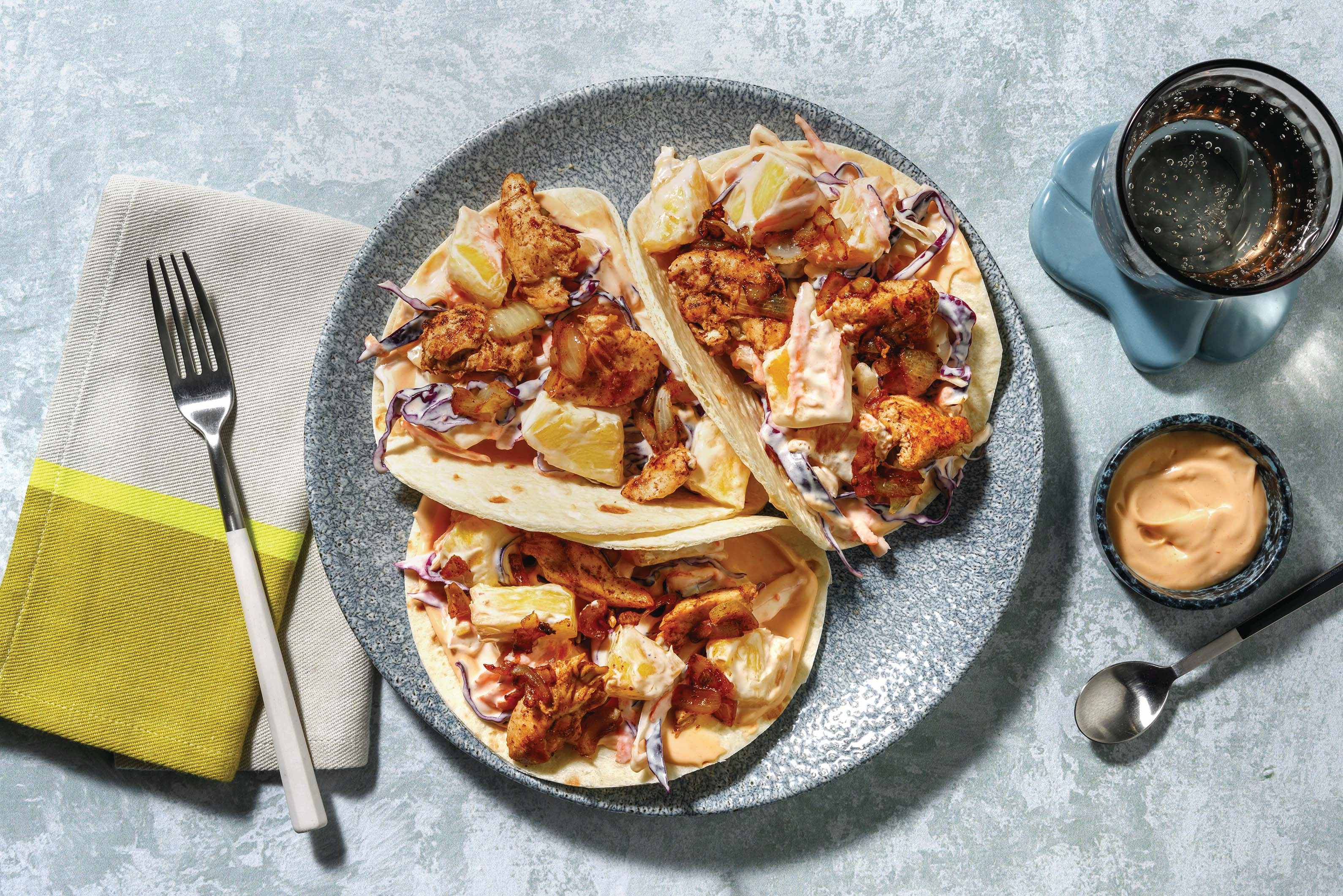 HelloHero: Caribbean Prawn & Slaw Tacos