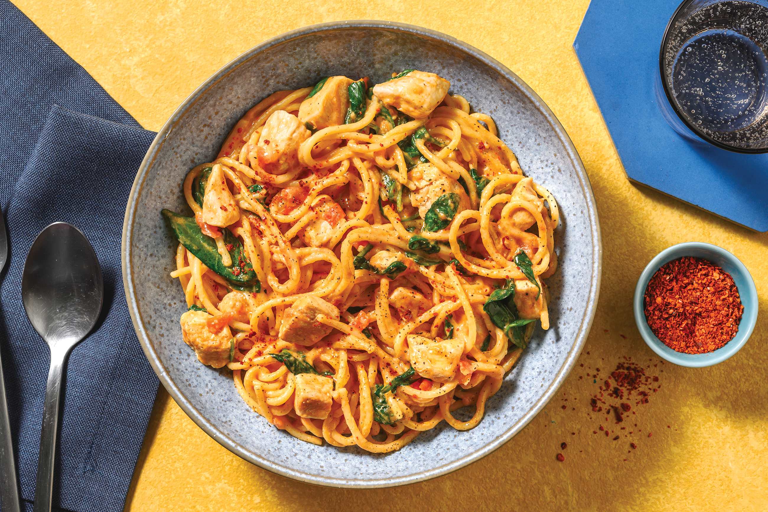 Creamy Pre-Marinated Chicken Spaghetti