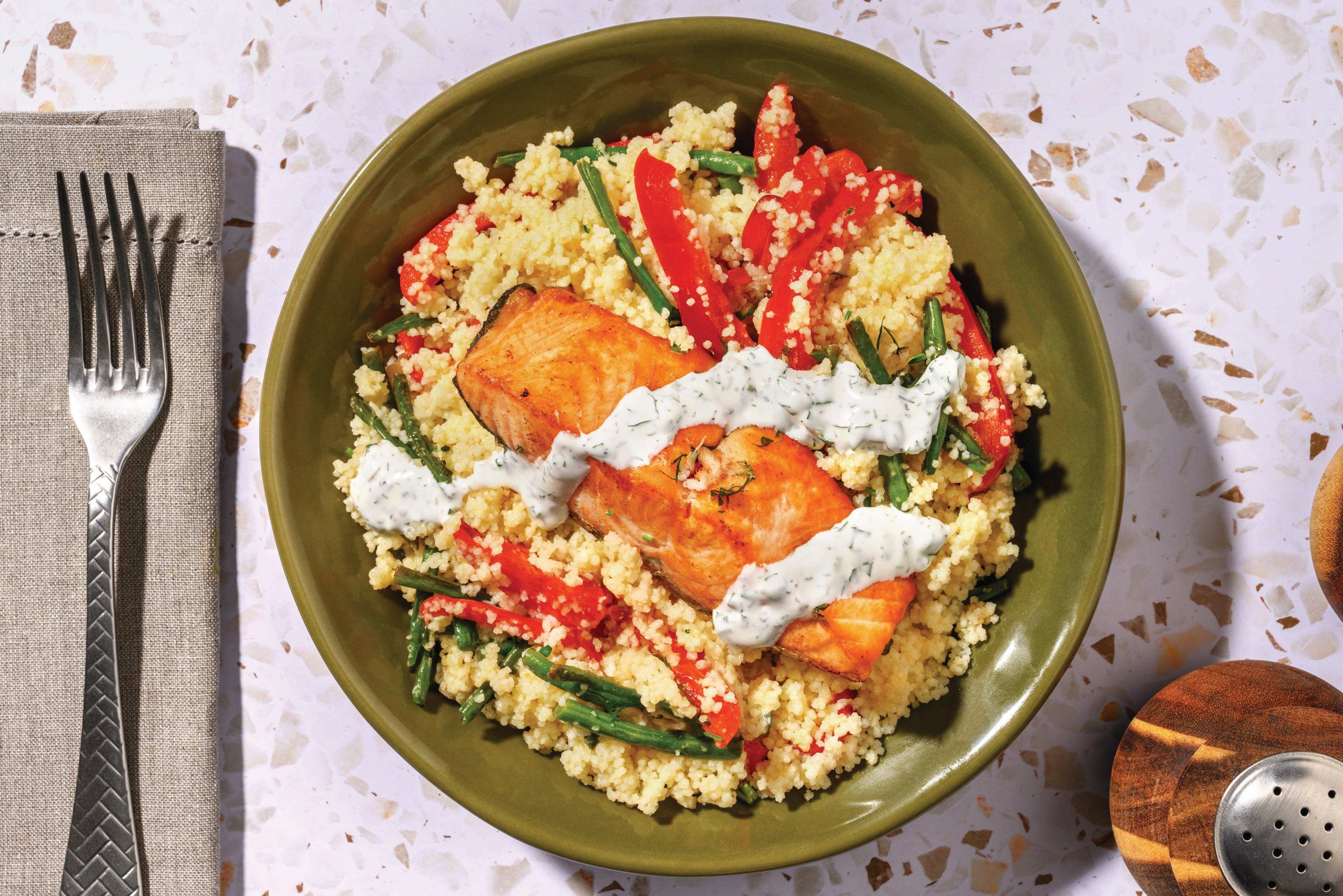 Super Green Salmon Couscous Bowl