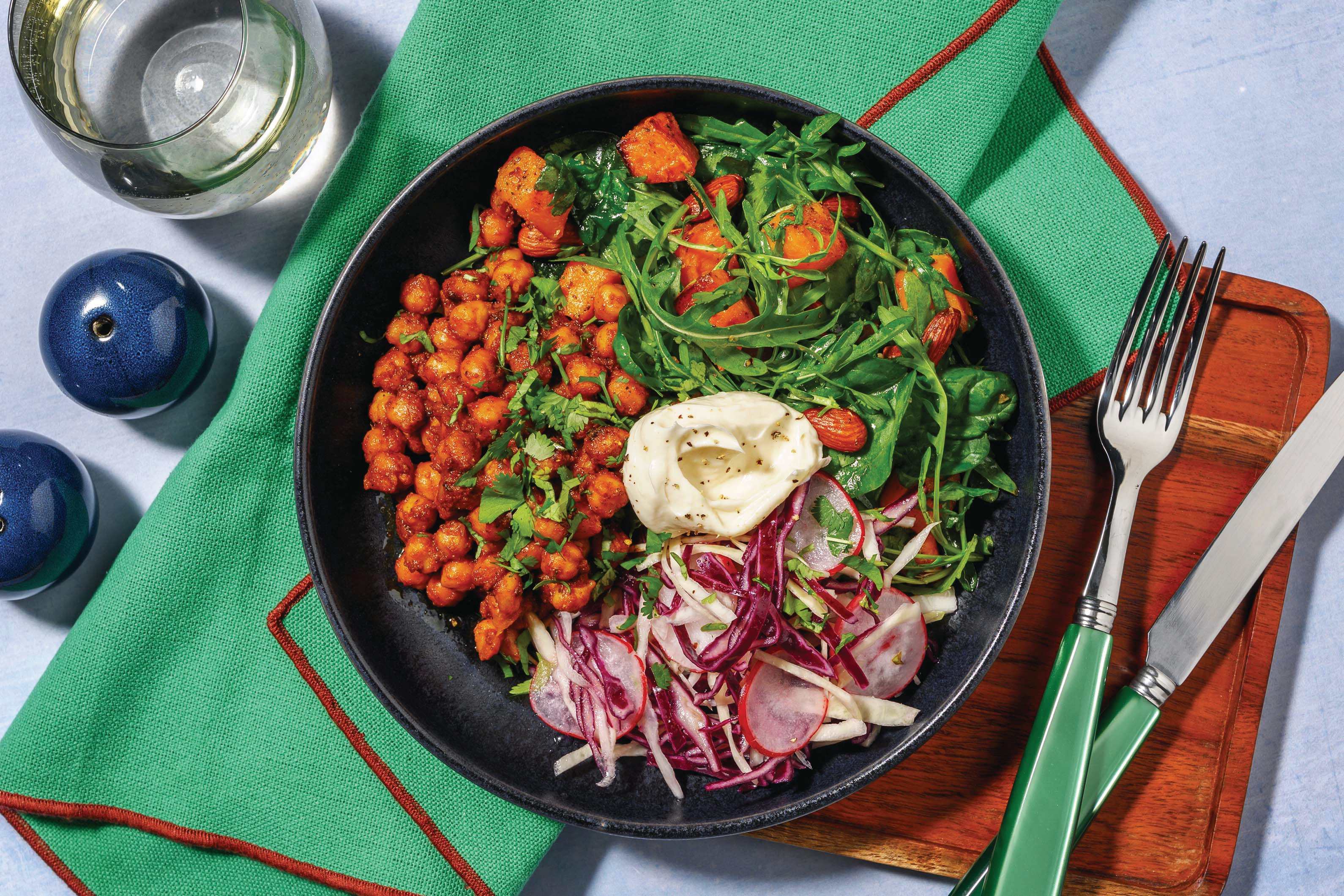 Chermoula Chickpea, Halloumi & Pumpkin Buddha Bowl