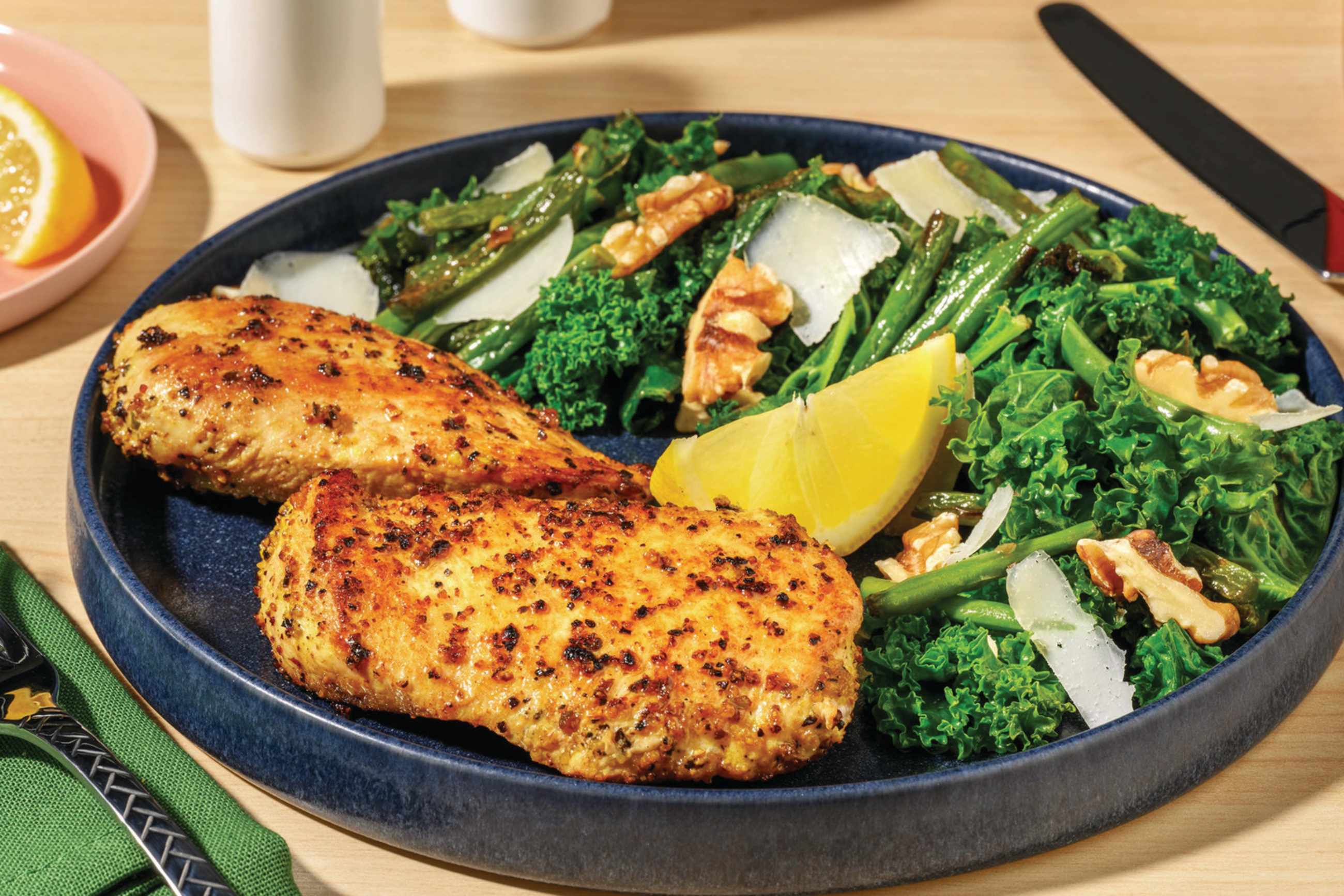 Lemon Pepper Chicken & Garlic Kale Toss