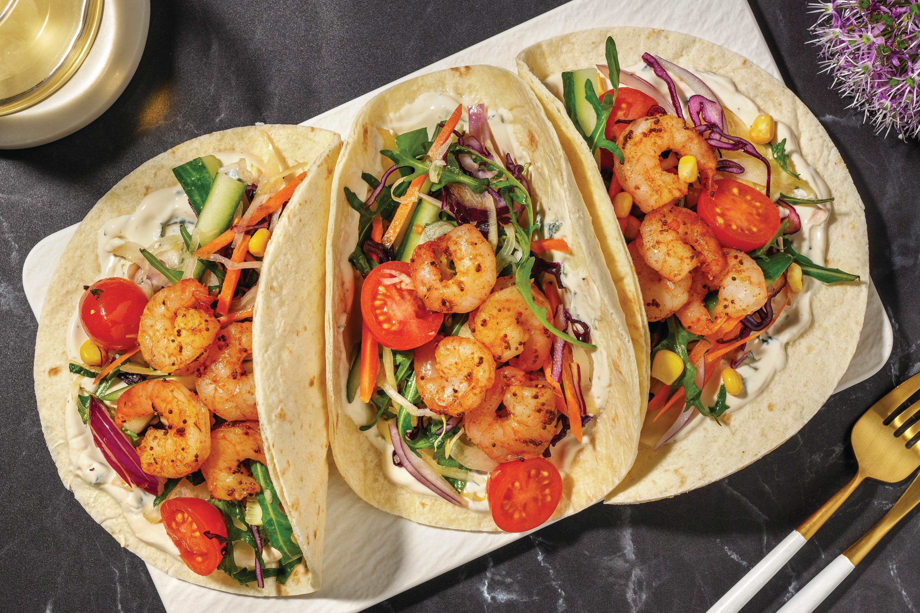 Asian-Style Prawn & Cucumber Tacos