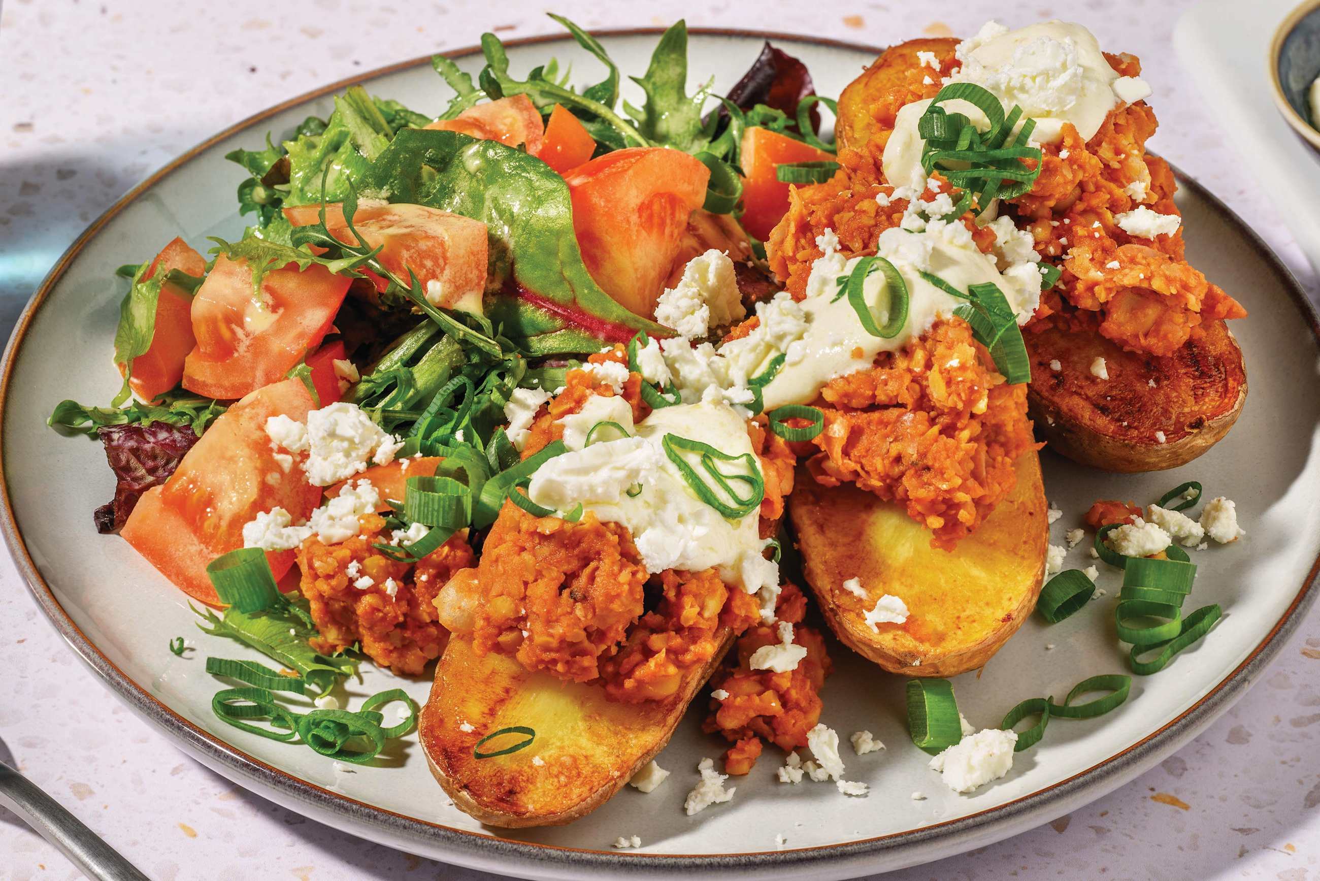 Smashed Chermoula Chickpea Spuds