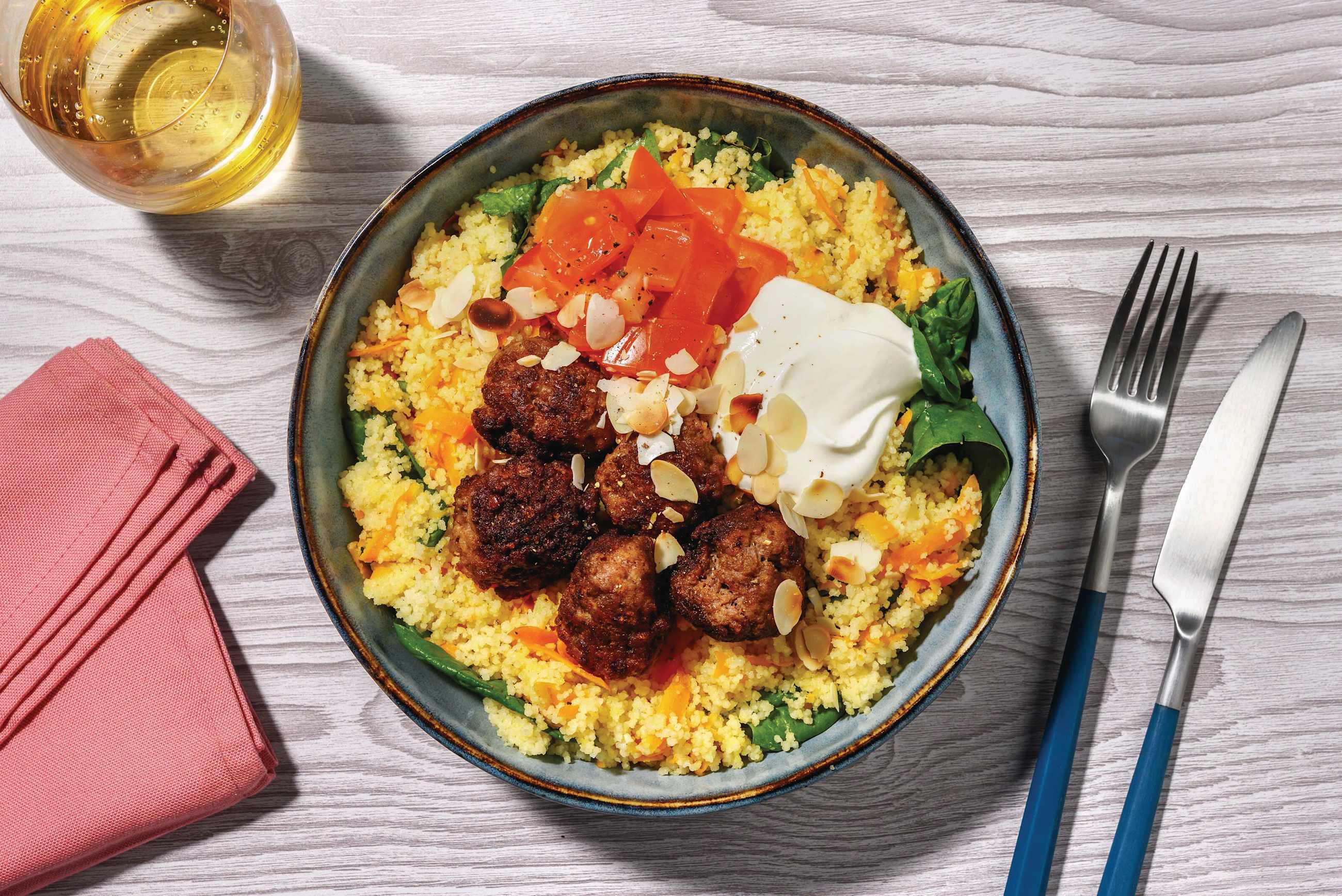 Spiced Lamb Meatballs & Carrot Couscous