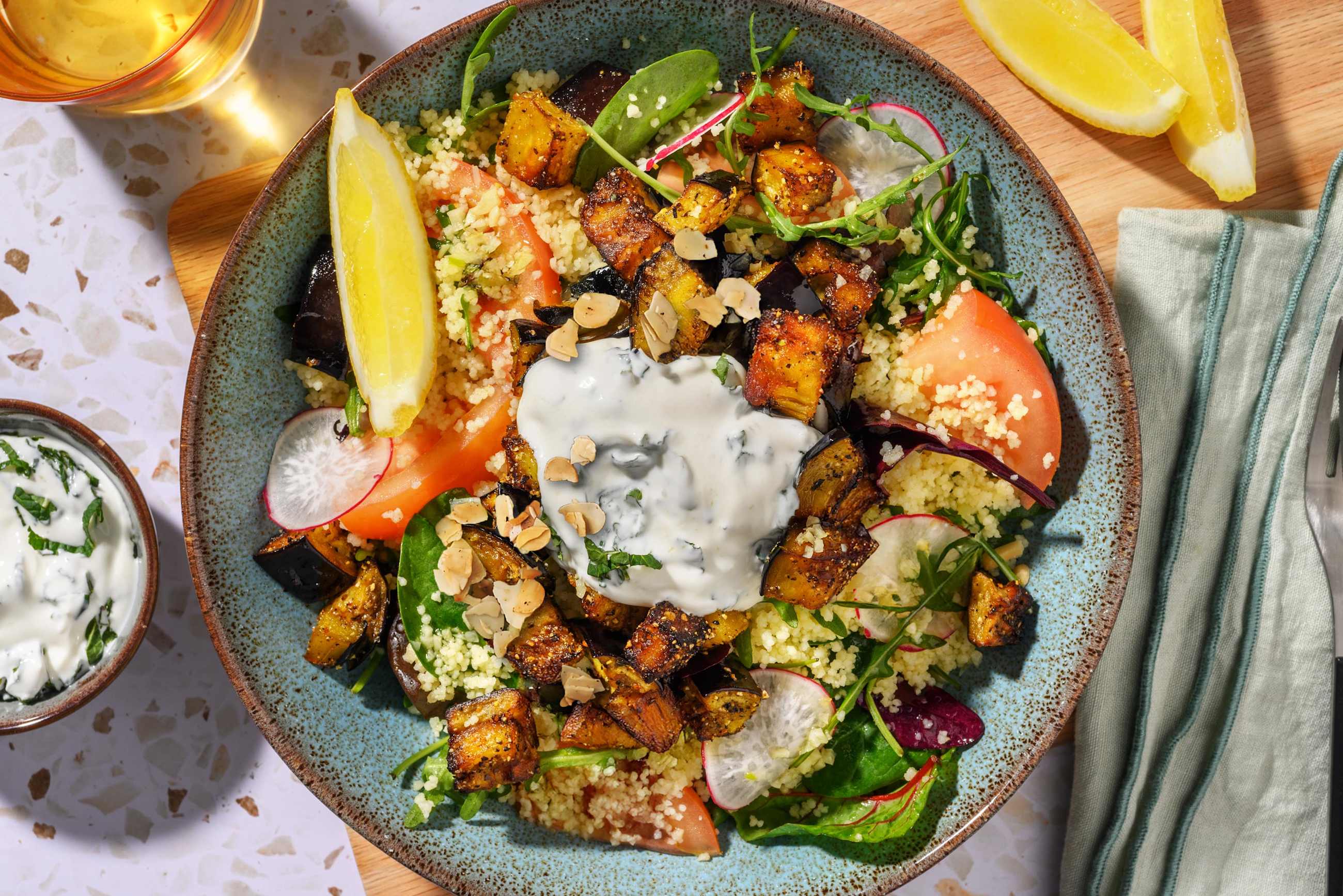 Smokey Eggplant Couscous Salad