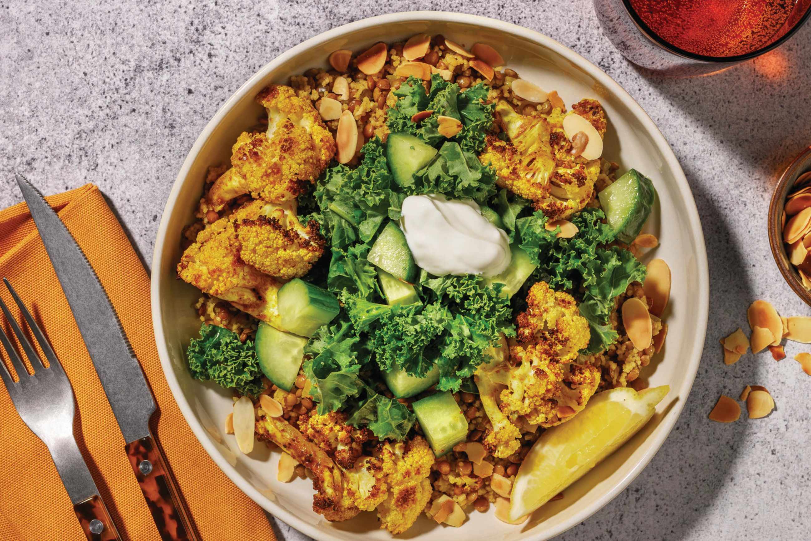 Golden Cauliflower & Lentil-Couscous