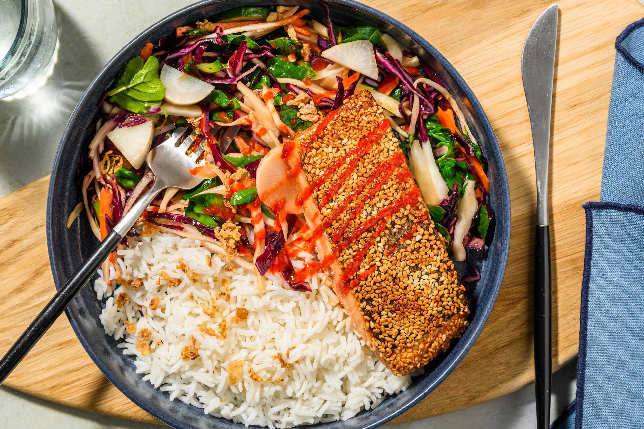 Sesame-Crusted Salmon Poke Bowl