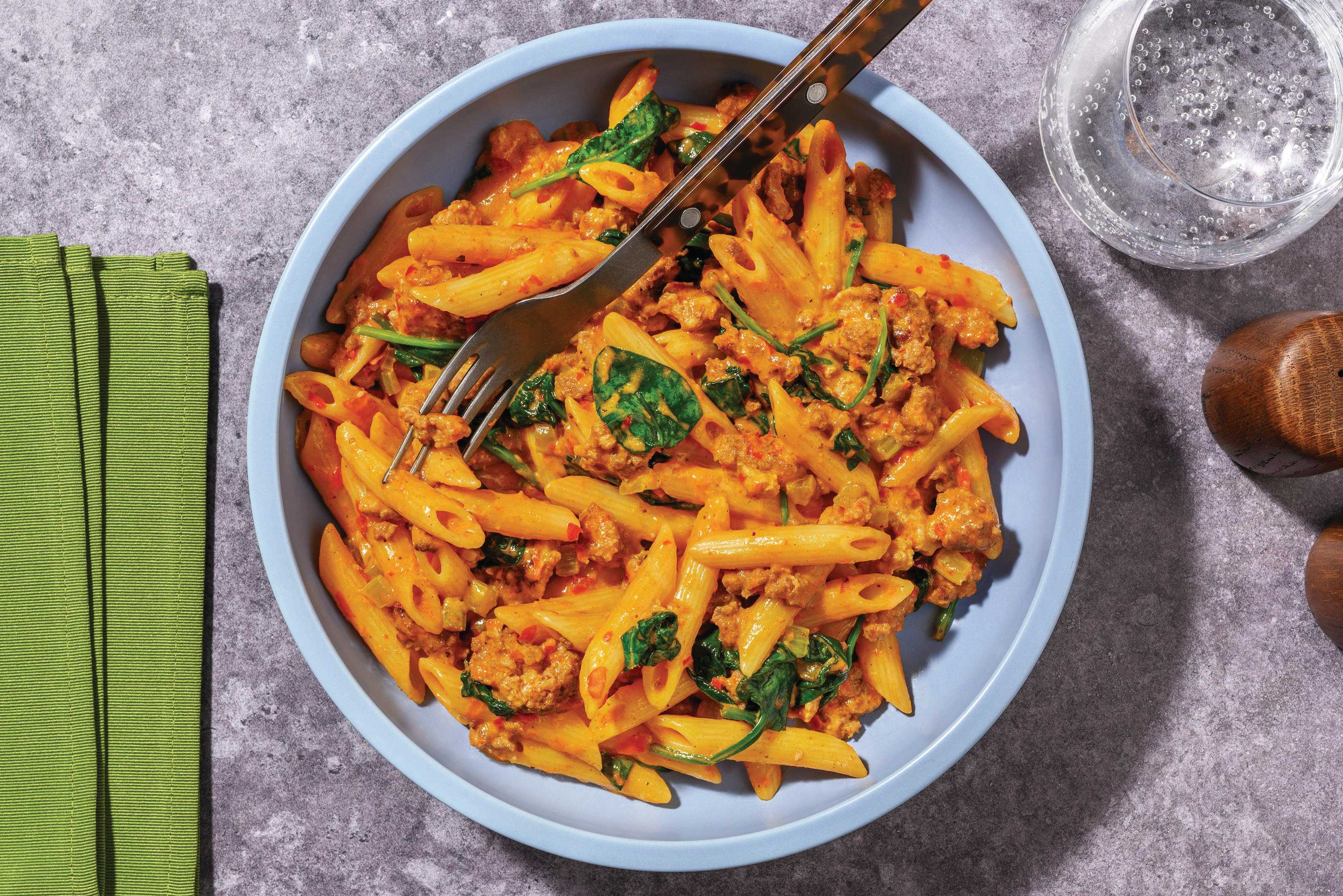 HelloHero: Creamy Double Beef & Pork Pasta