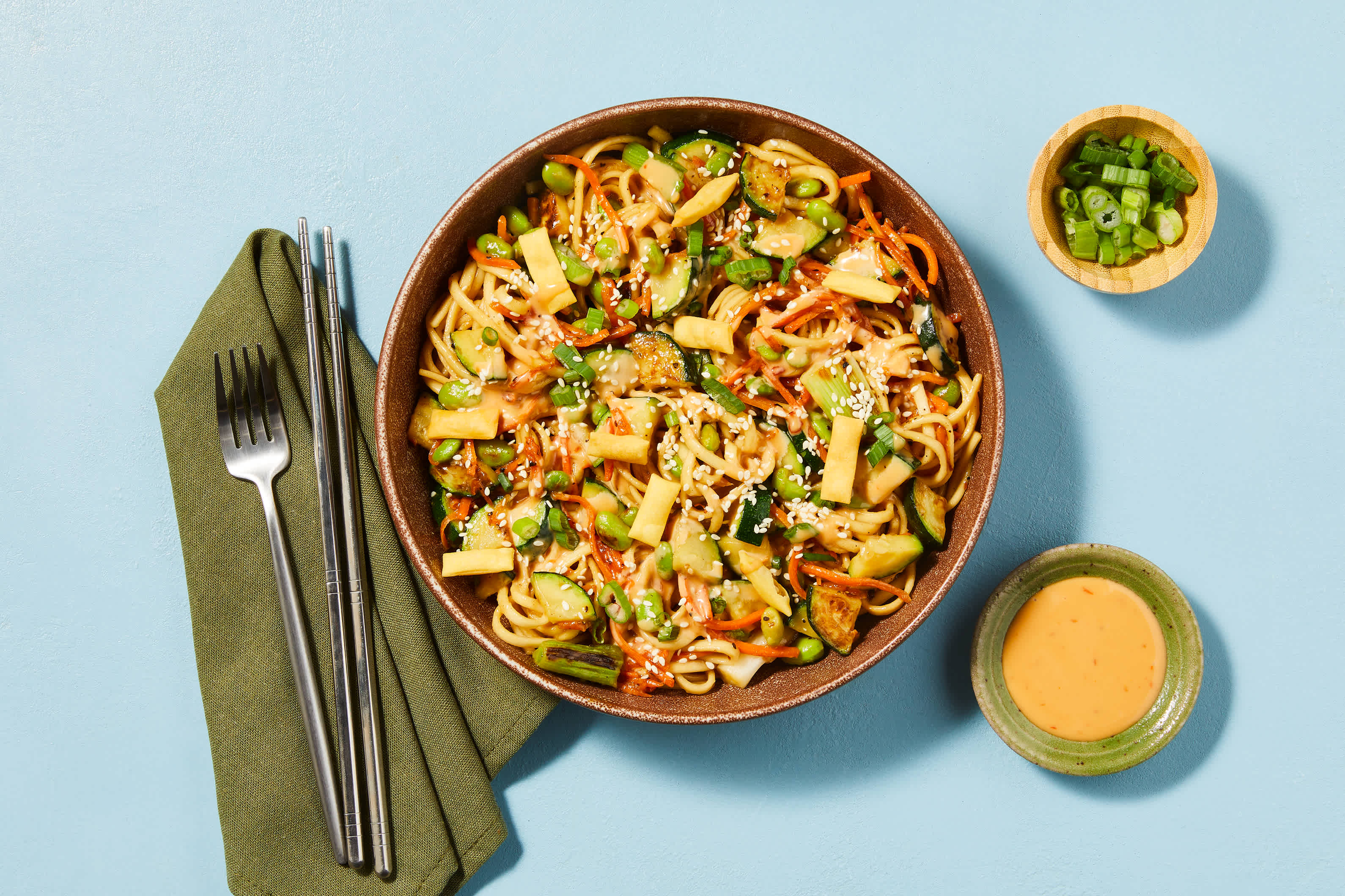 Sesame Zucchini Lo Mein with Edamame