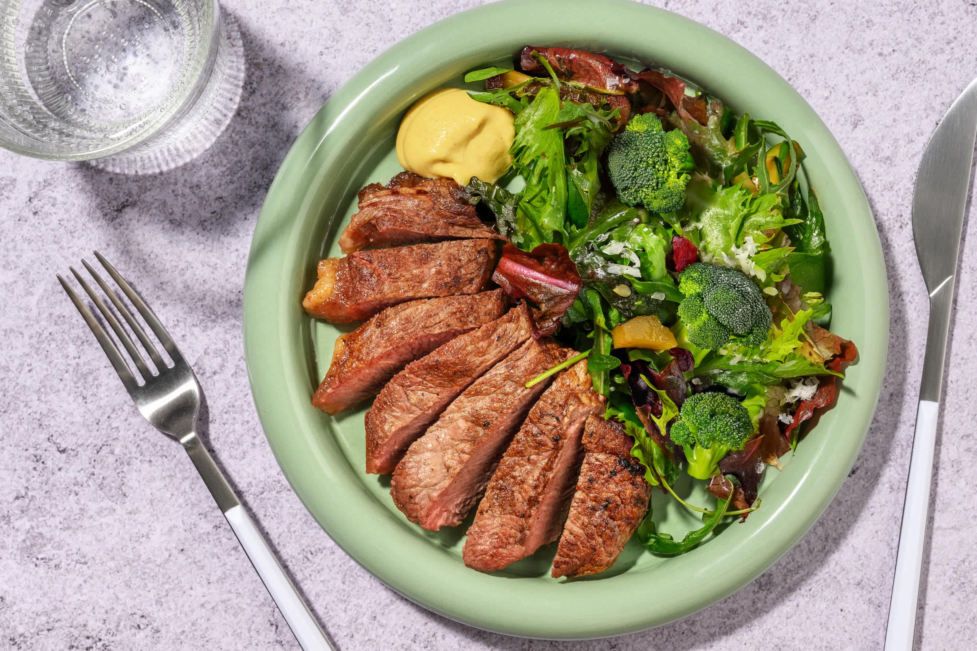Double Seared Beef Rump & Broccoli Salad