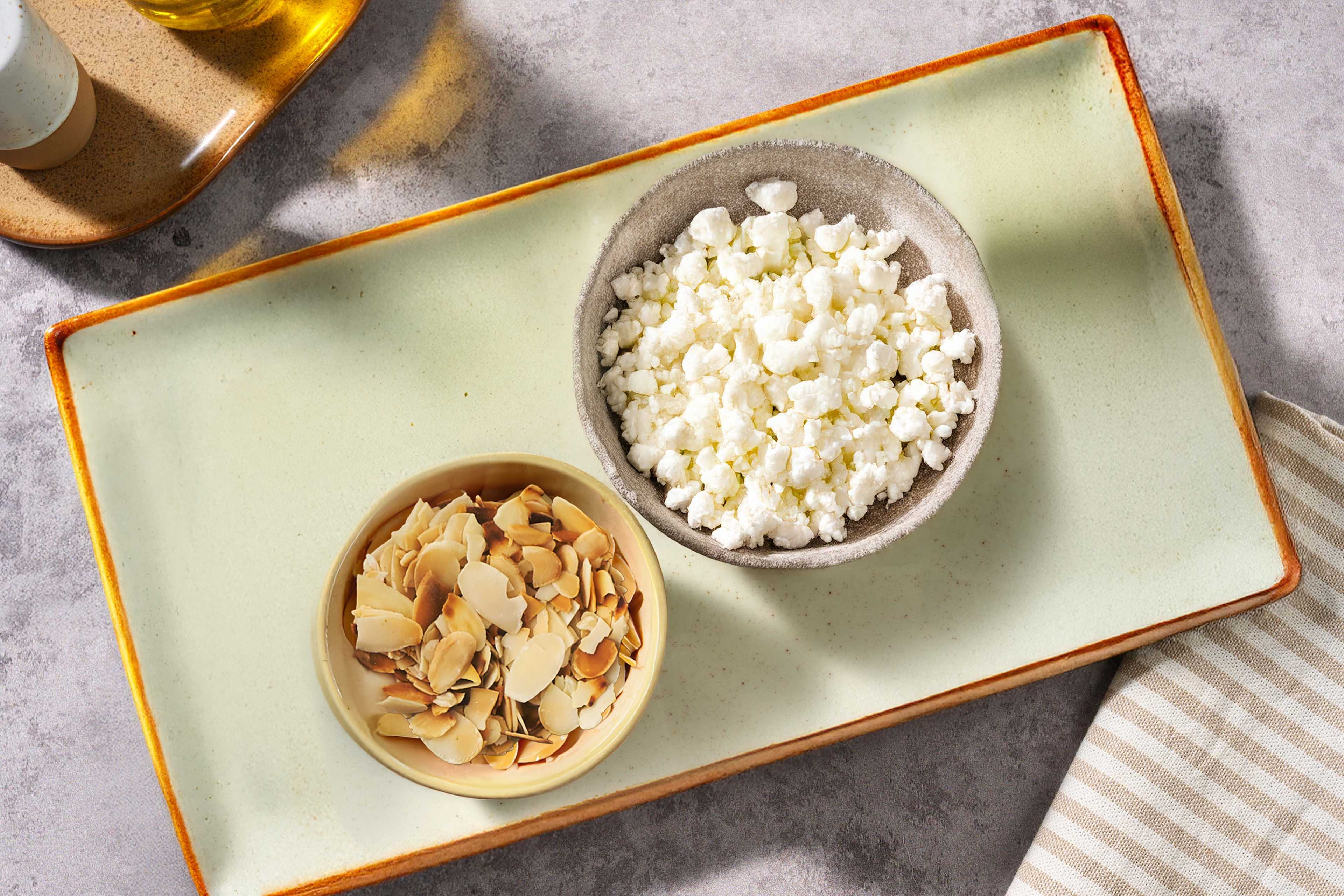 Flaked Almonds & Marinated Goat Cheese