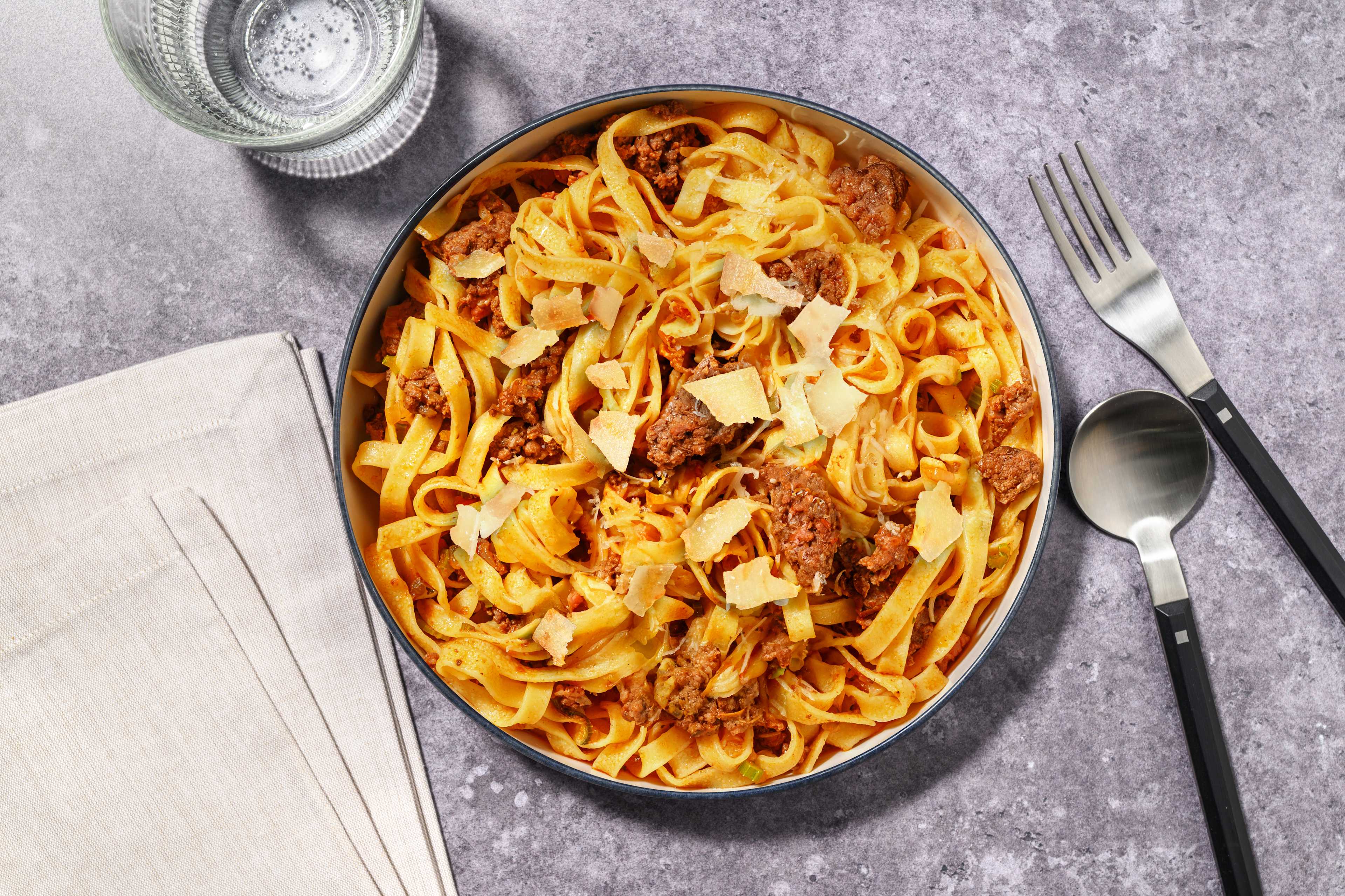 Rustic Double Beef & Pork Fettuccine Bolognese