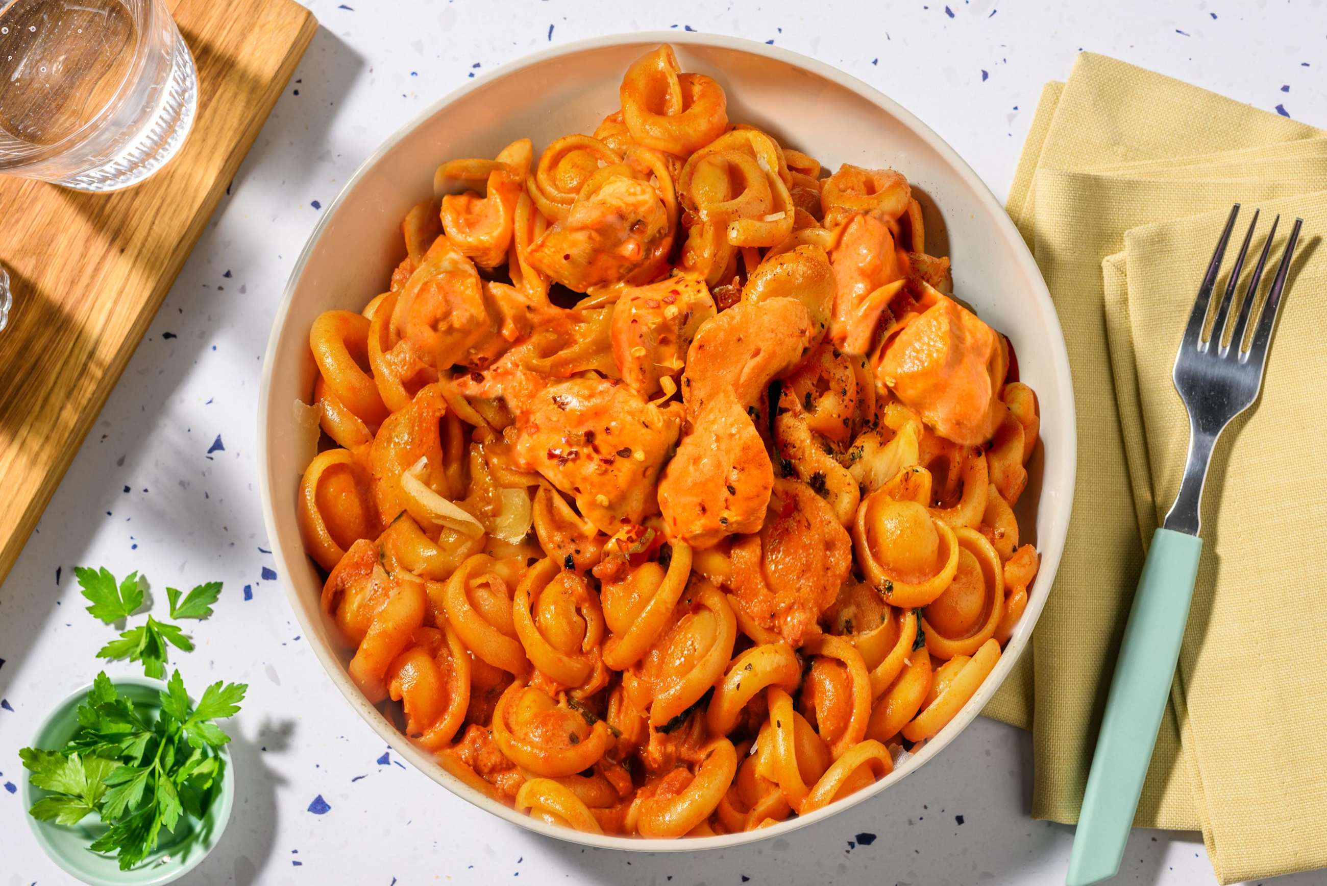 Quick Creamy Chicken & Tomato Pasta