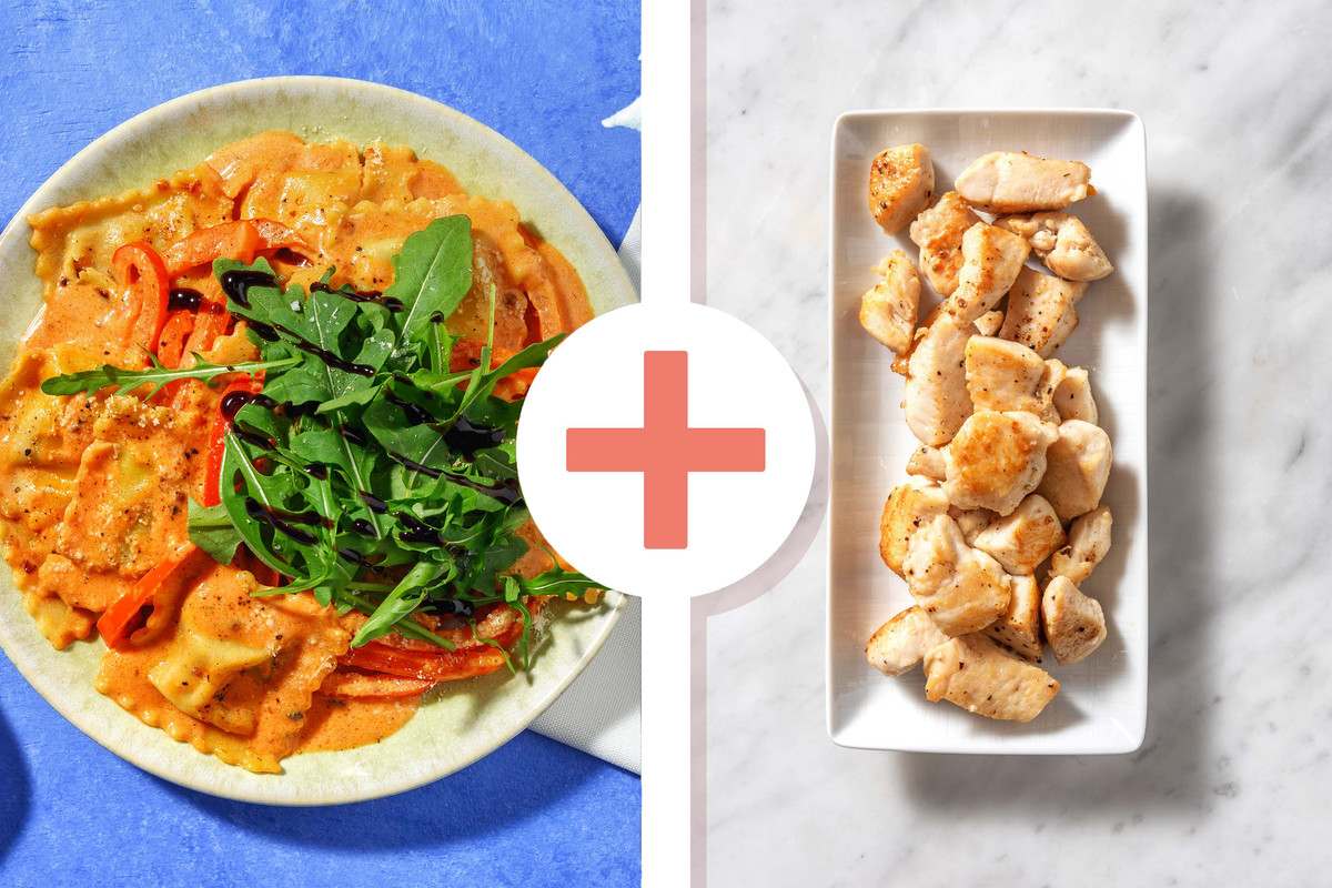 Creamy Cajun Chicken Breast and Spinach & Ricotta Ravioli