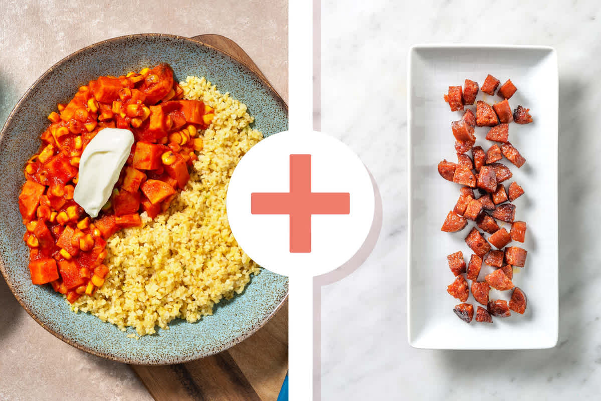 Cajun Chorizo, Sweet Potato and Charred Corn Stew 