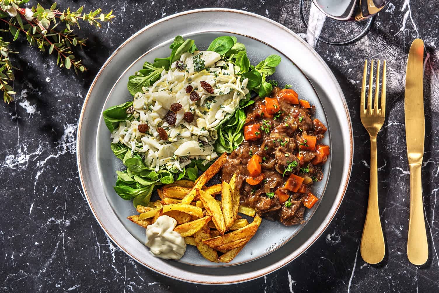 Ragoût de veau & frites maison