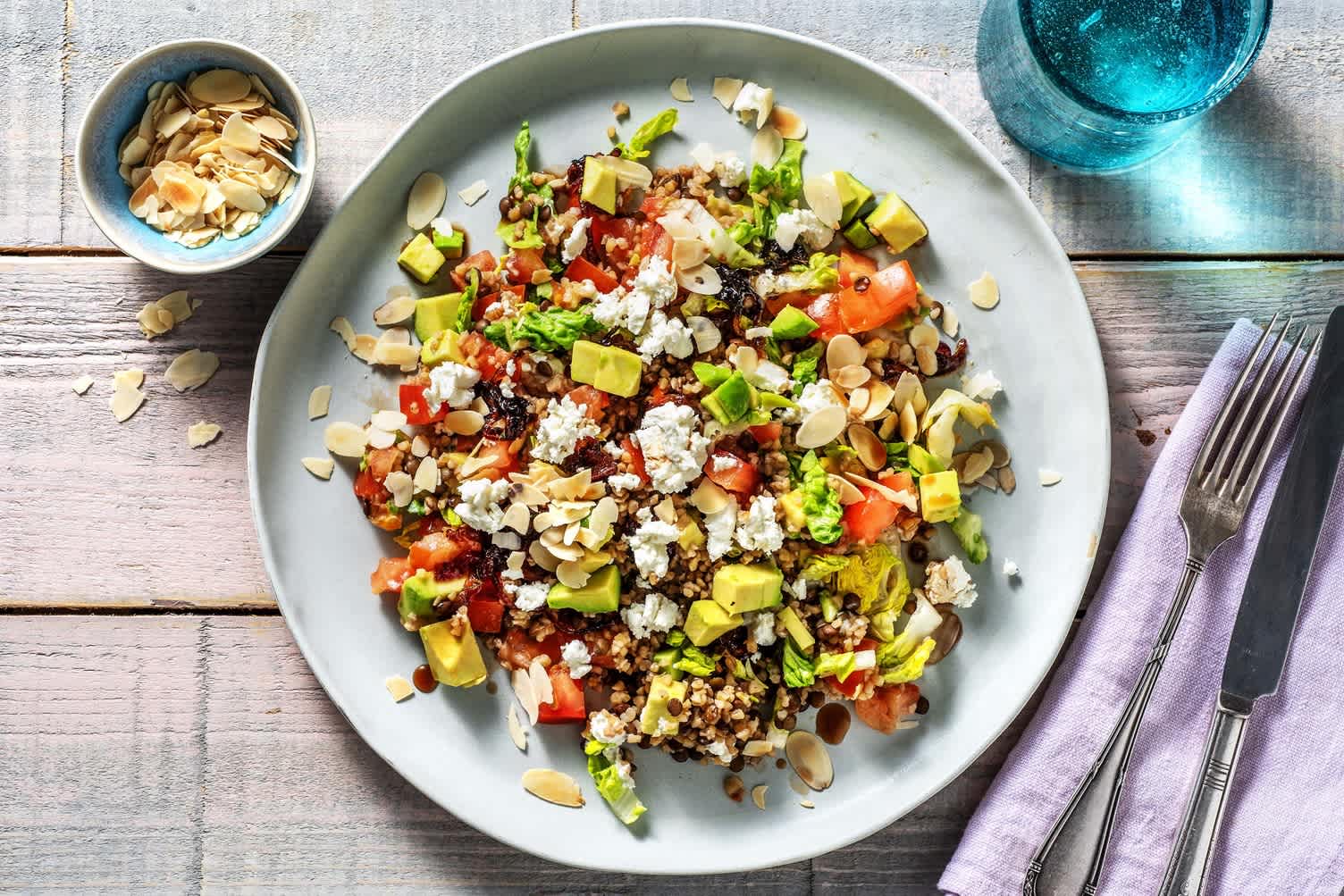 Bulgur-linzensalade met feta