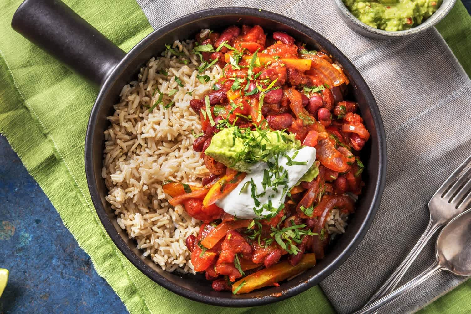 Chilli sin carne et riz cargo 